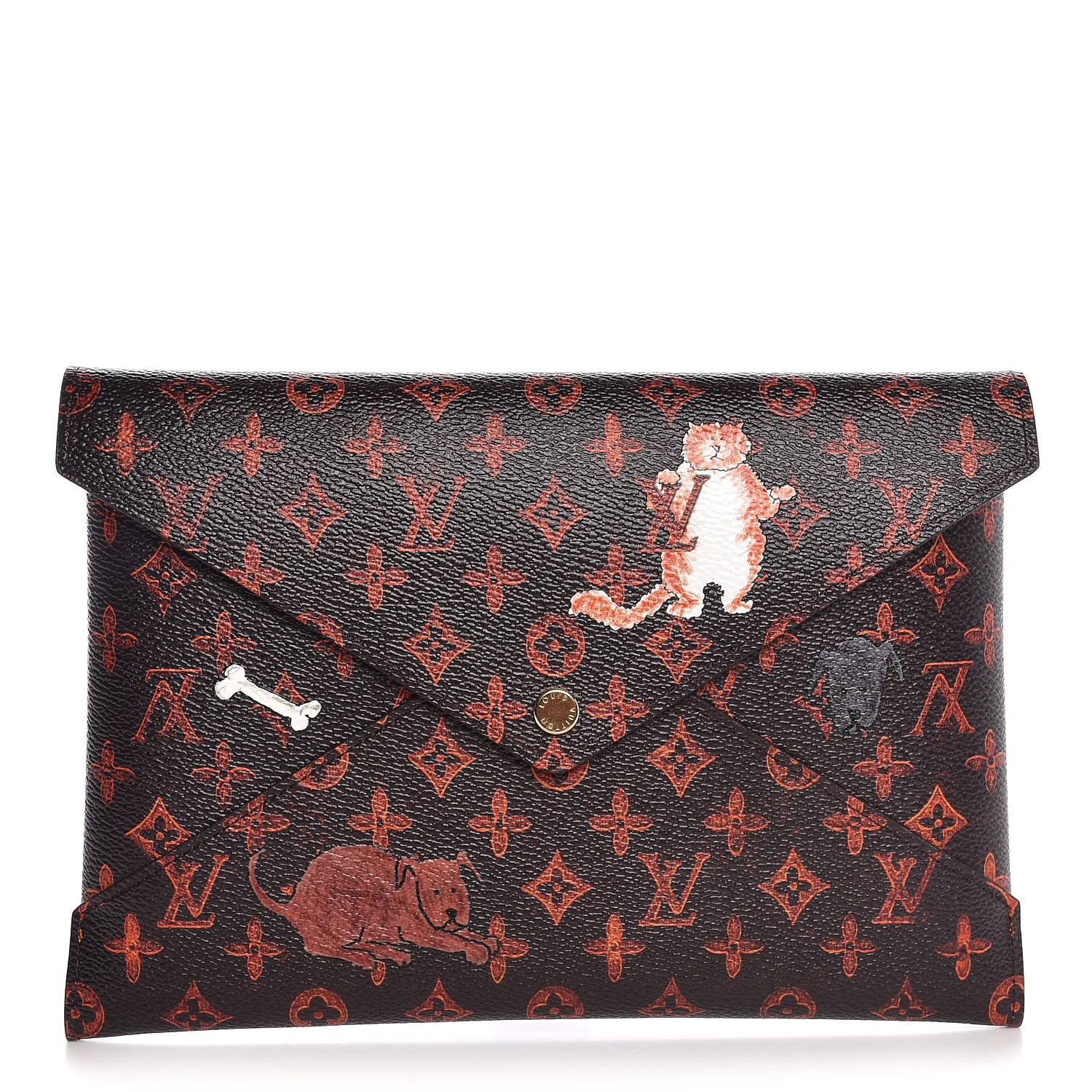 Louis Vuitton X Grace Coddington Black Cat Cardholder, Luxury