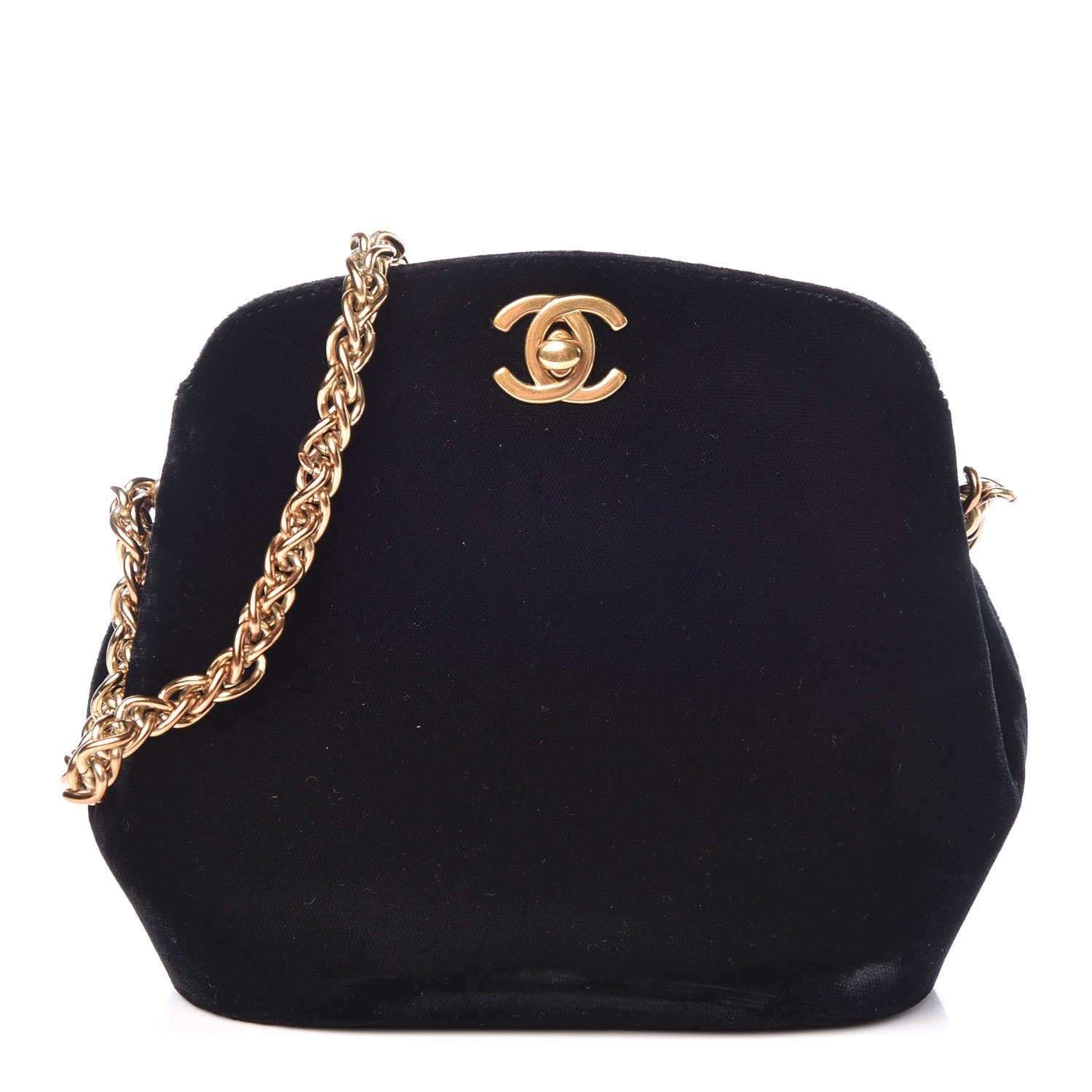 CHANEL Velvet Evening Bag Black 304091