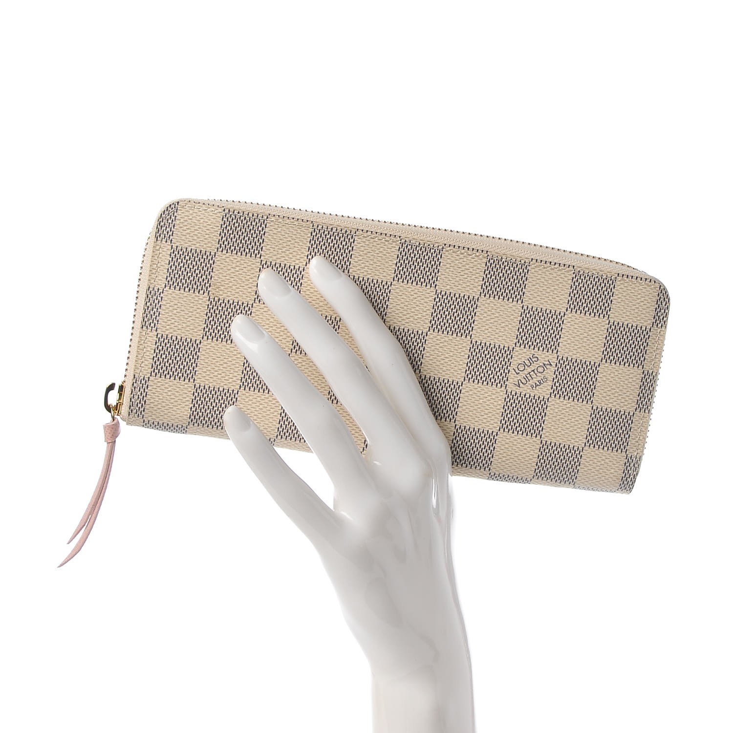 LOUIS VUITTON Damier Azur Clemence Wallet Rose Ballerine 285652