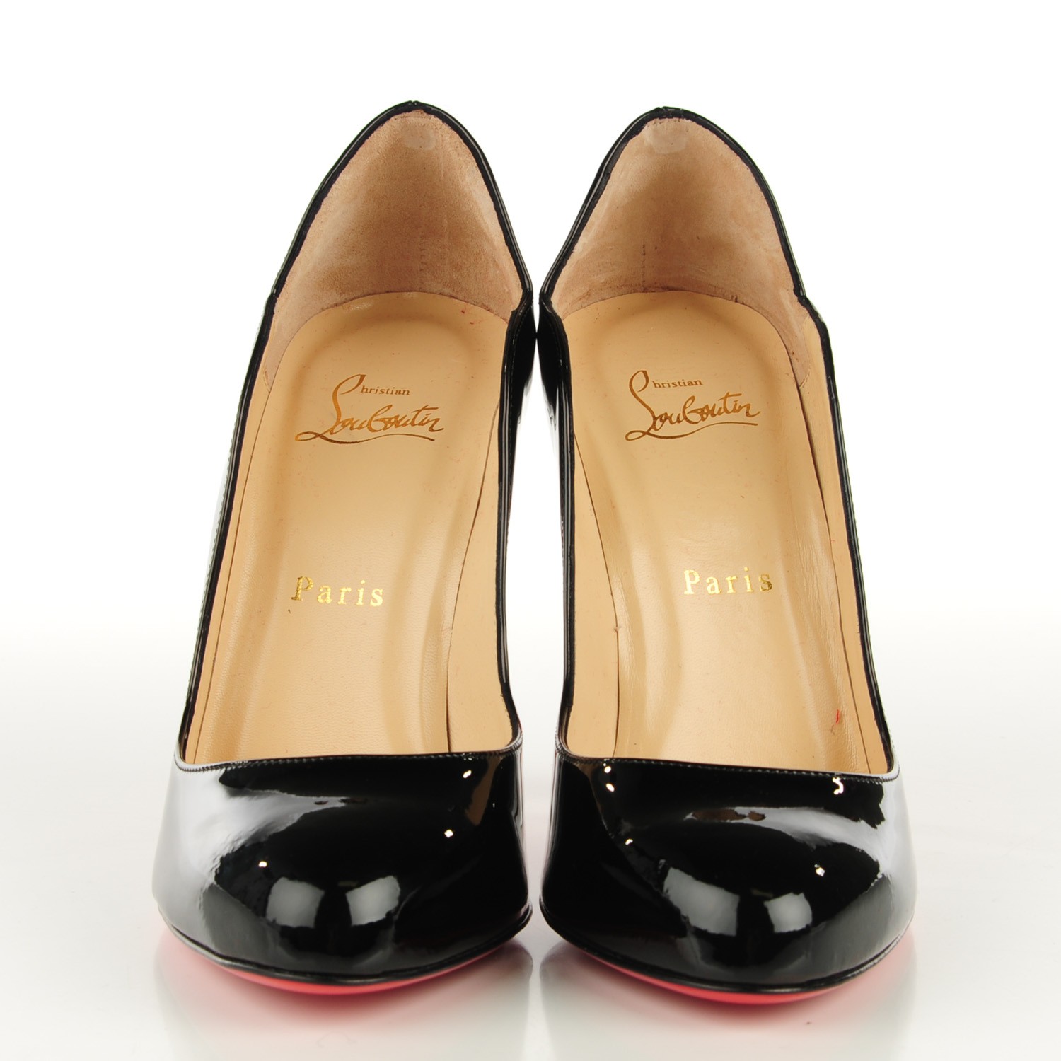 CHRISTIAN LOUBOUTIN Patent Wawy Dolly 120 Scalloped Pumps 38.5 Black