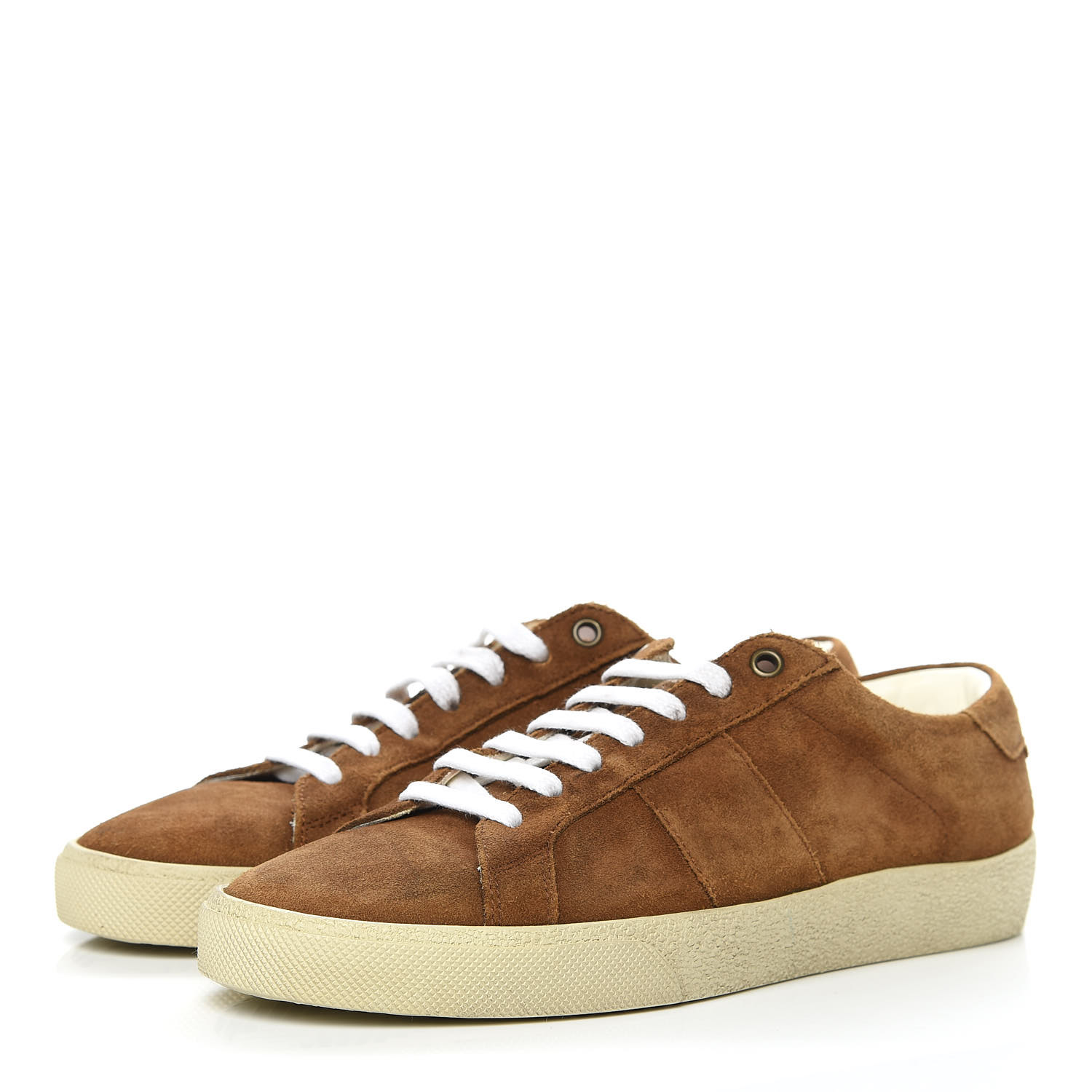 SAINT LAURENT Suede Mens Soho Court Classic Sneakers 39 Brown 467359