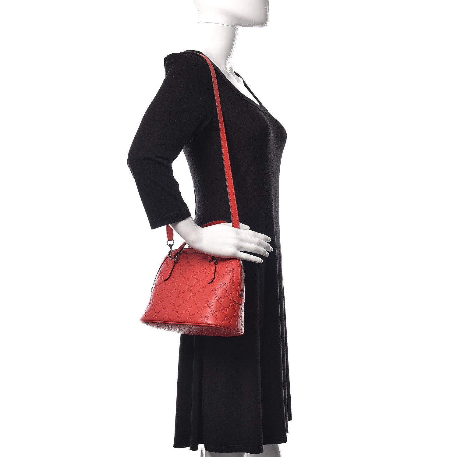 gucci micro gg grey leather convertible dome crossbody