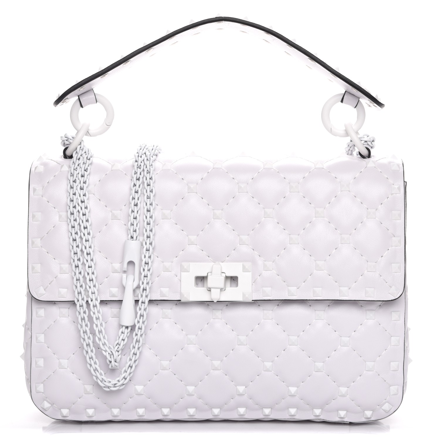 valentino white rockstud bag