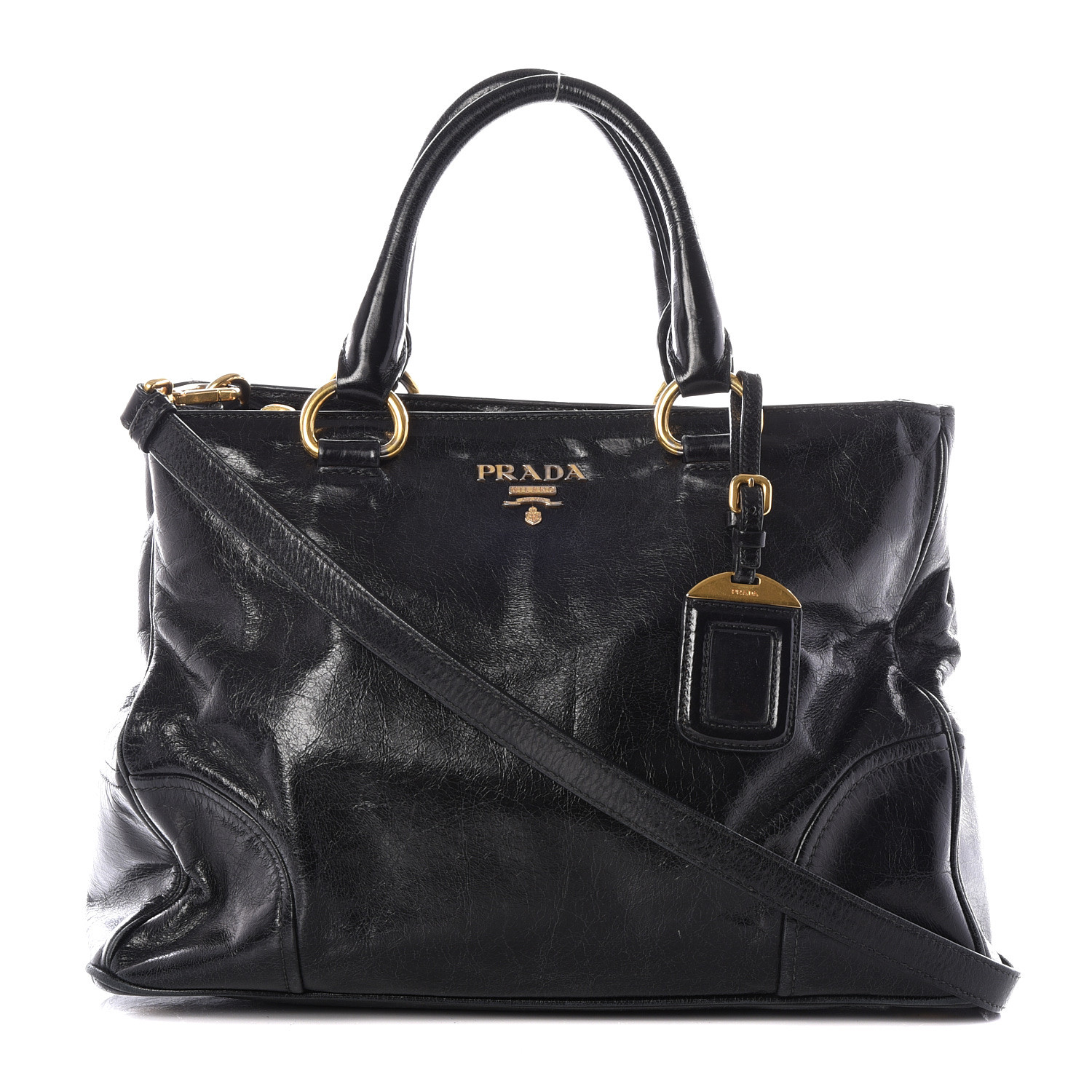 PRADA Vitello Shine Tote Black 540945 