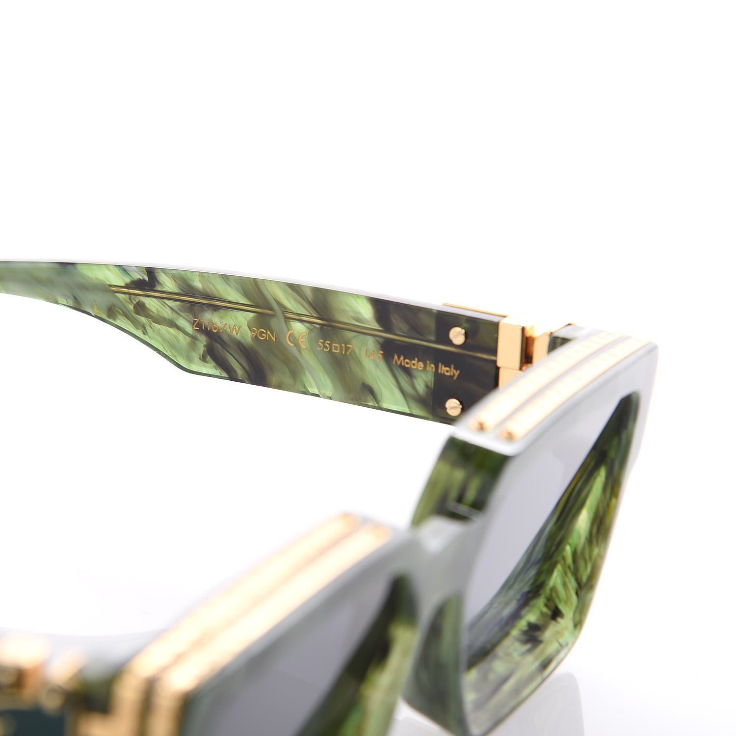 LOUIS VUITTON Acetate 1.1 Millionaires Z1167W Sunglasses Green Marble 408649