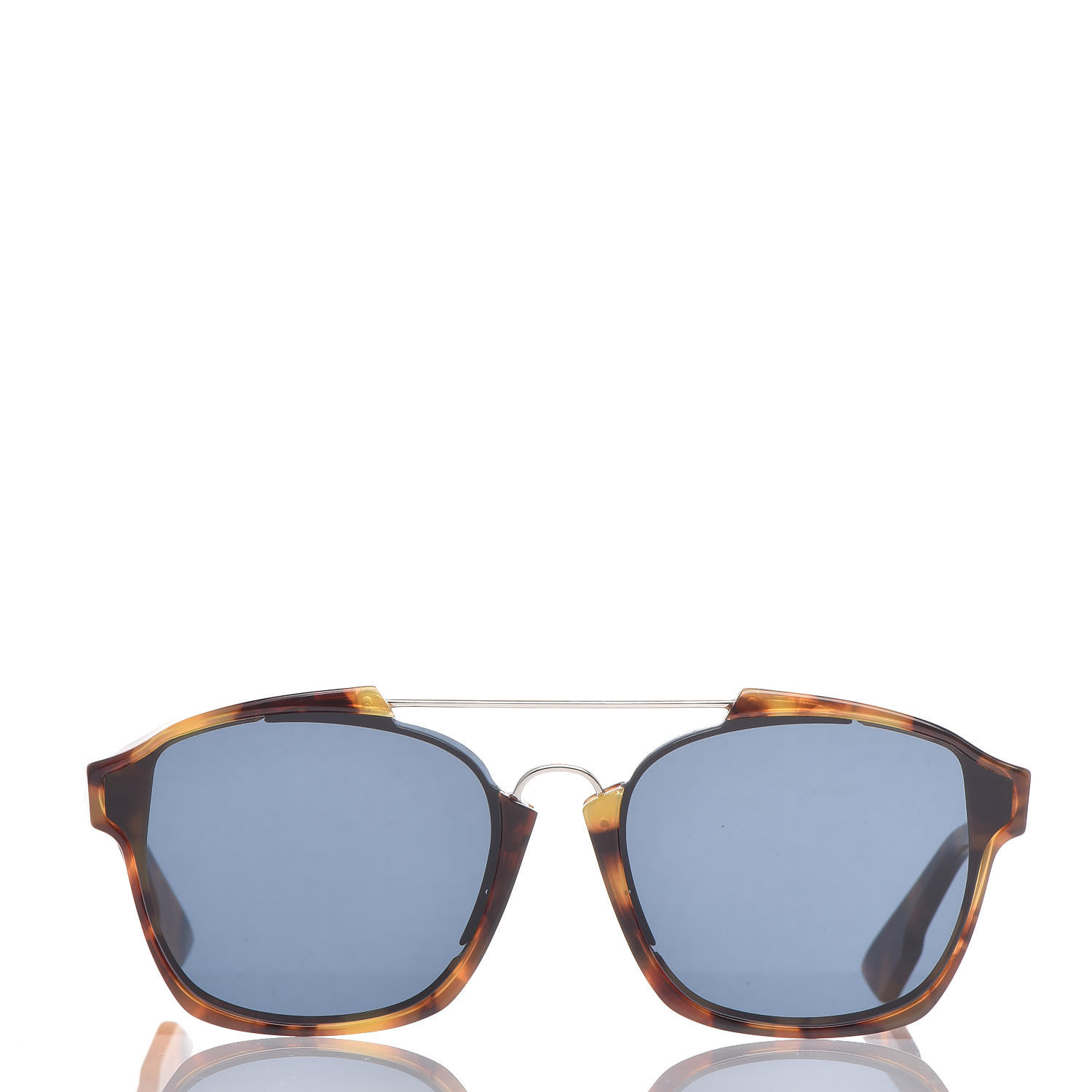 CHRISTIAN DIOR Abstract Square Mirrored Sunglasses Spotted Havana Blue ...
