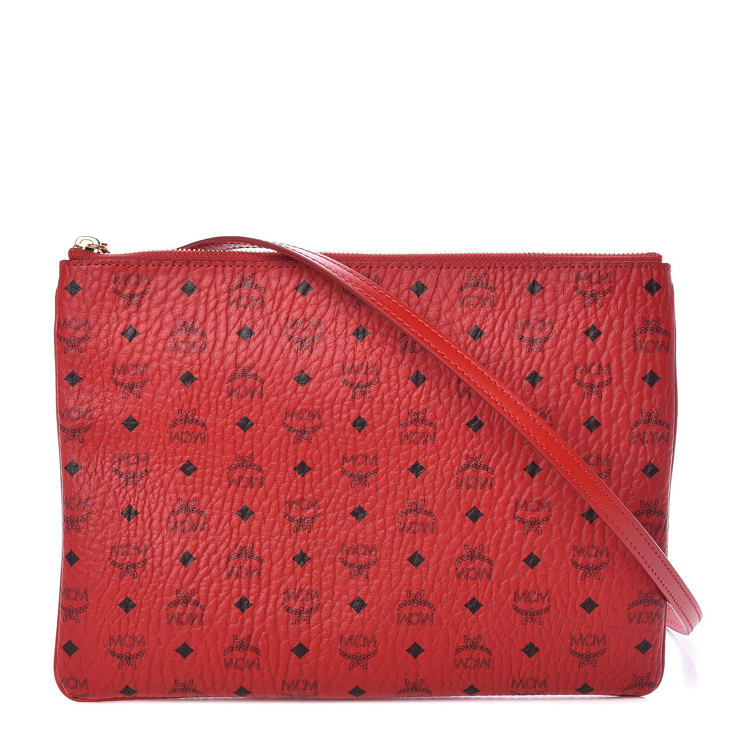 red mcm crossbody pouch