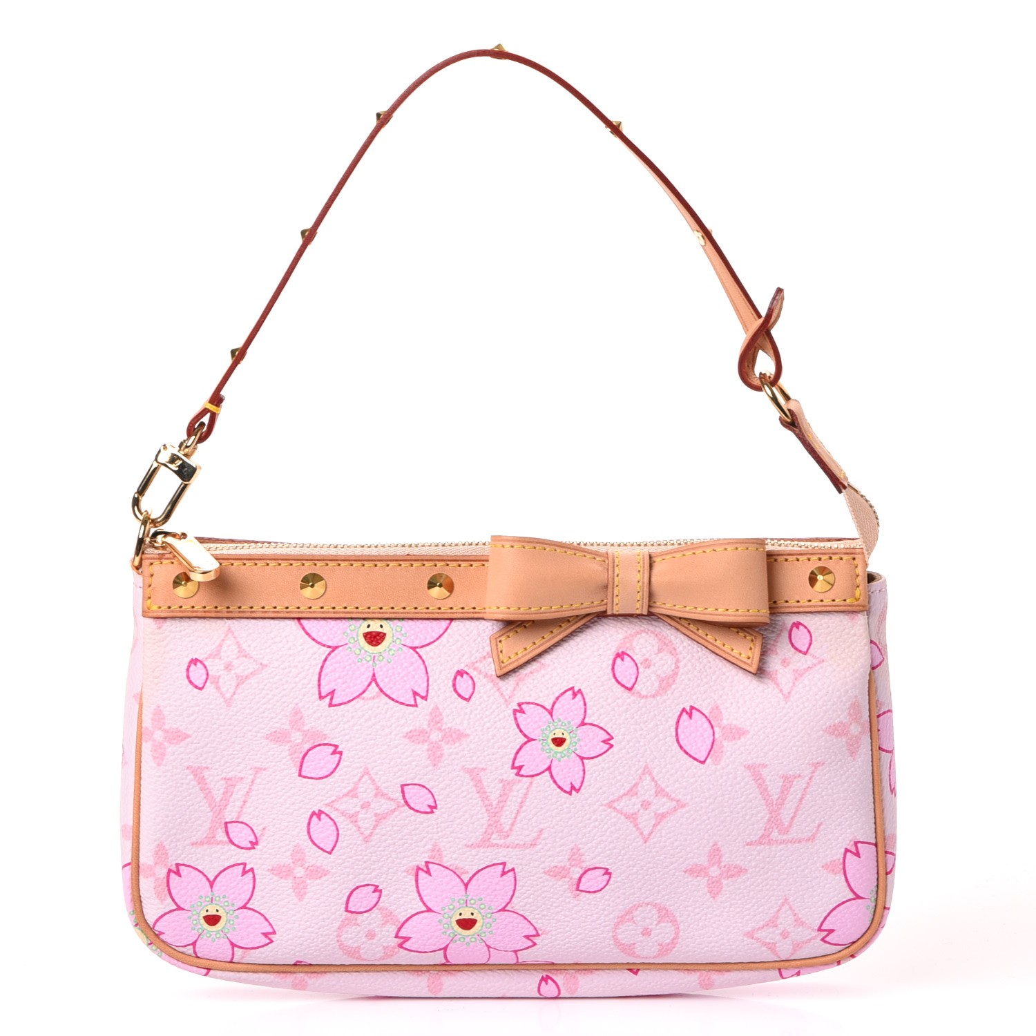LOUIS VUITTON Monogram Cherry Blossom Pochette Accessories Pink 239505