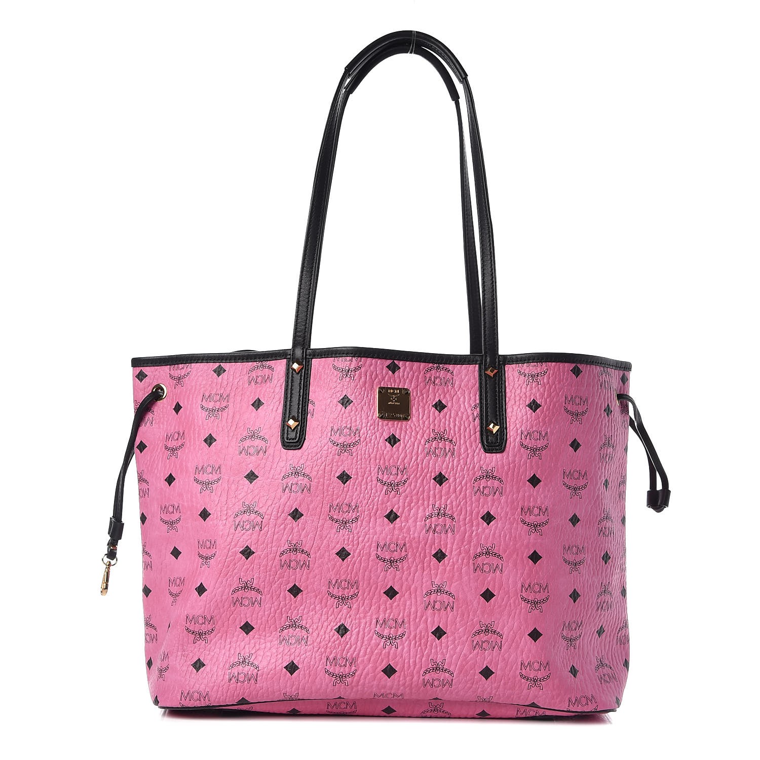 MCM Visetos Medium Anya Shopper Tote Pink 317382