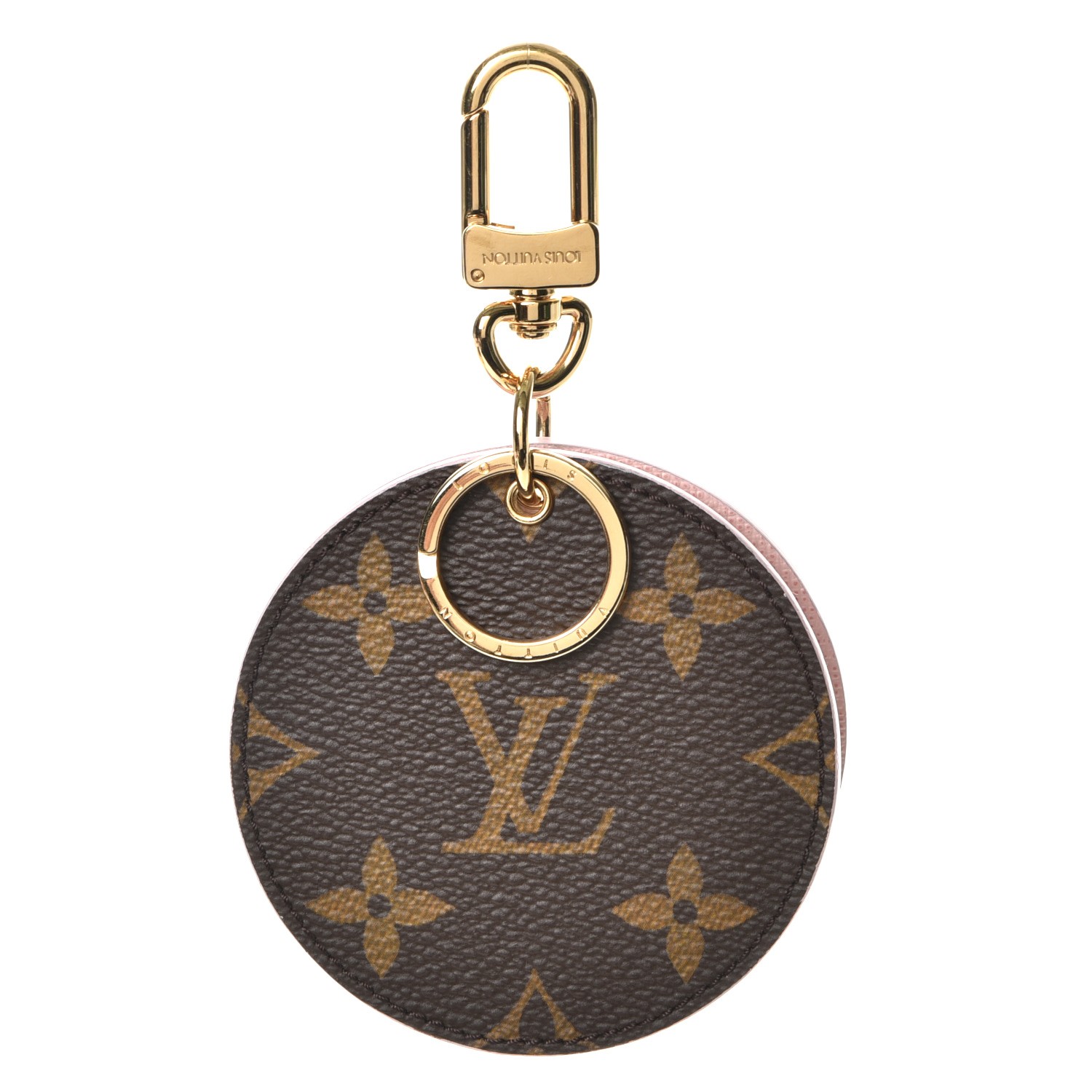 LOUIS VUITTON Monogram LV Mirror Bag Charm Key Holder Rose Ballerine 235476