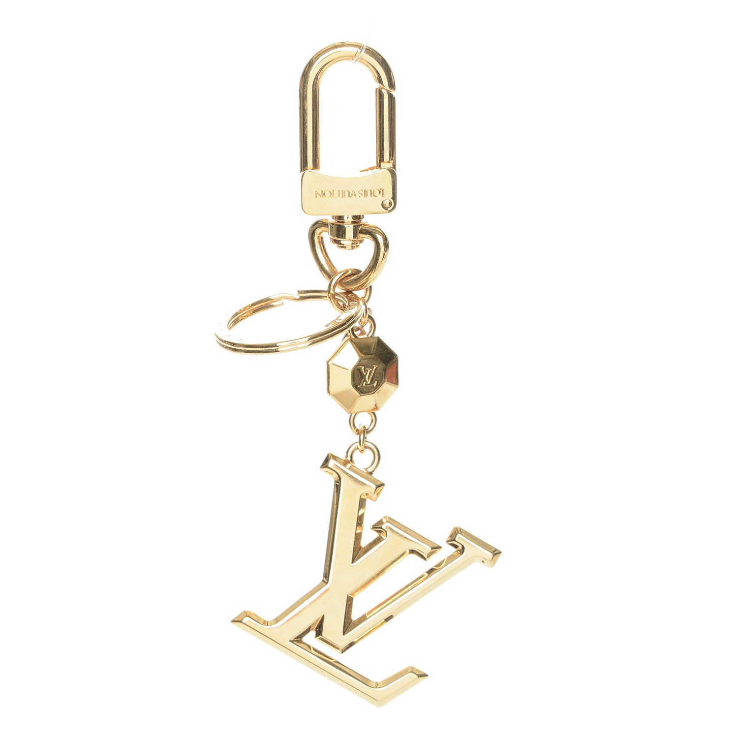 LOUIS VUITTON LV Facettes Bag Charm Key Holder Gold 186820