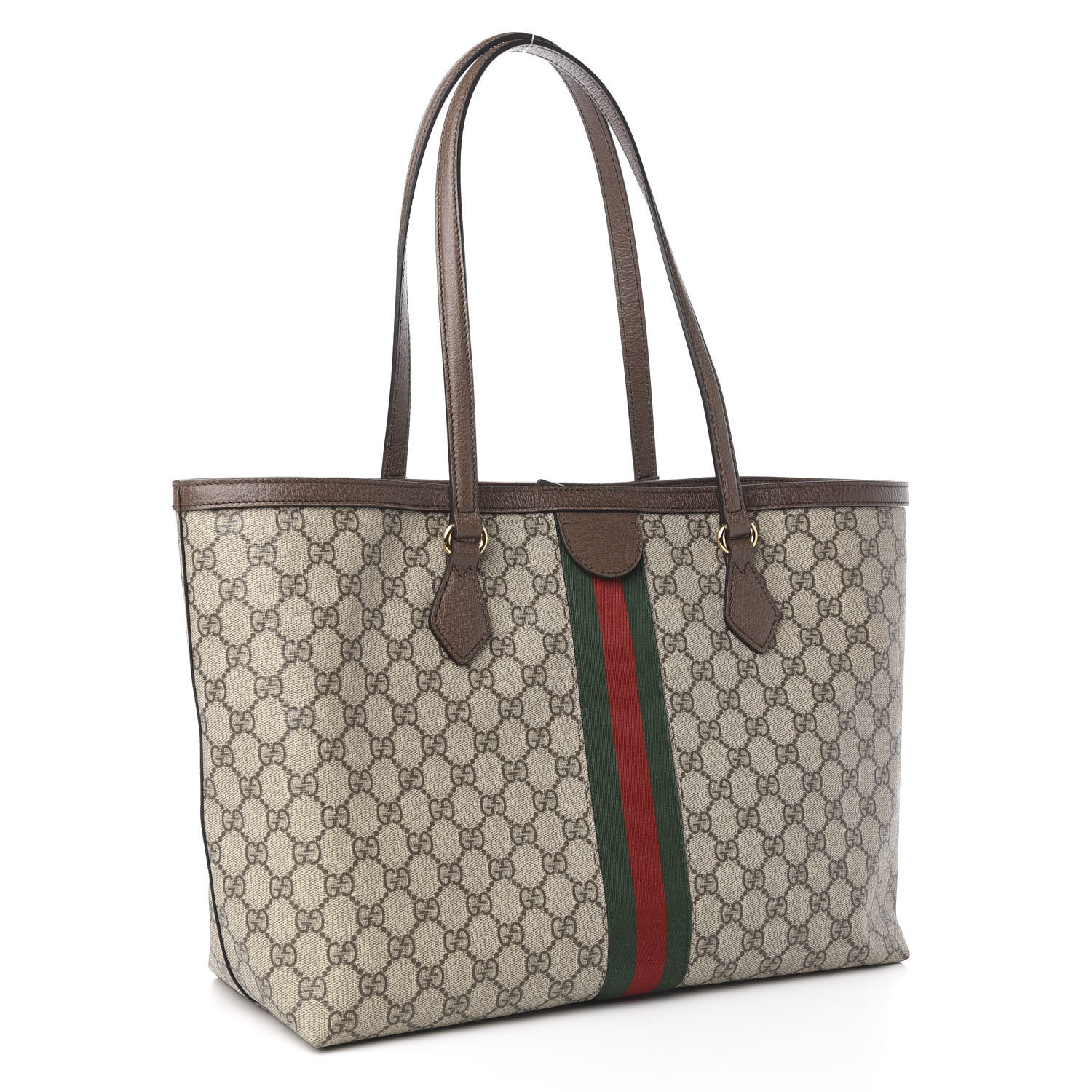 GUCCI GG Supreme Monogram Medium Ophidia Shopping Tote Brown 596232