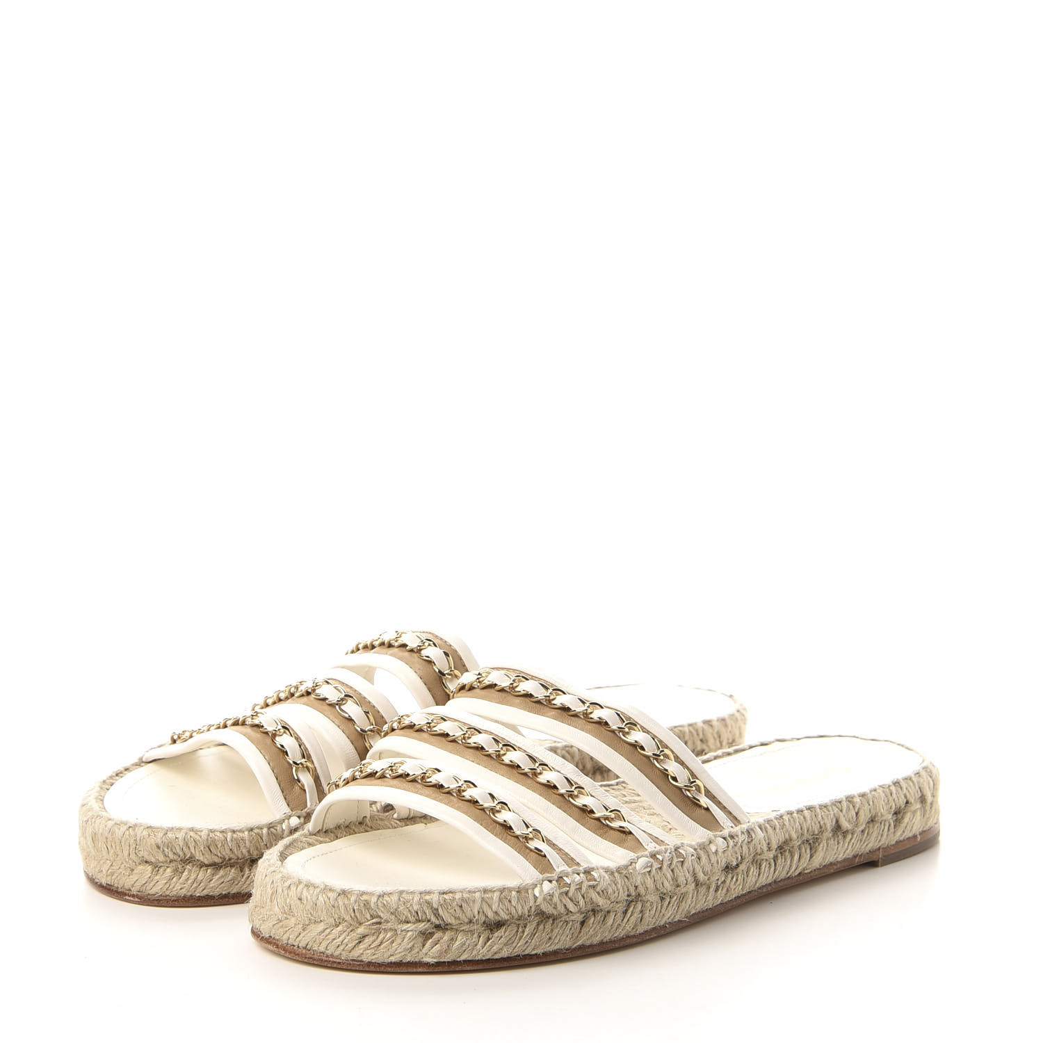 chanel lambskin white sandals