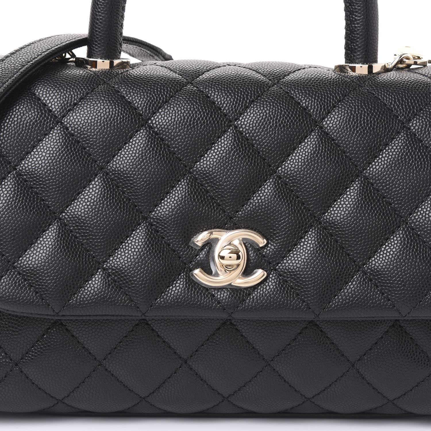 caviar quilted extra mini coco handle flap black