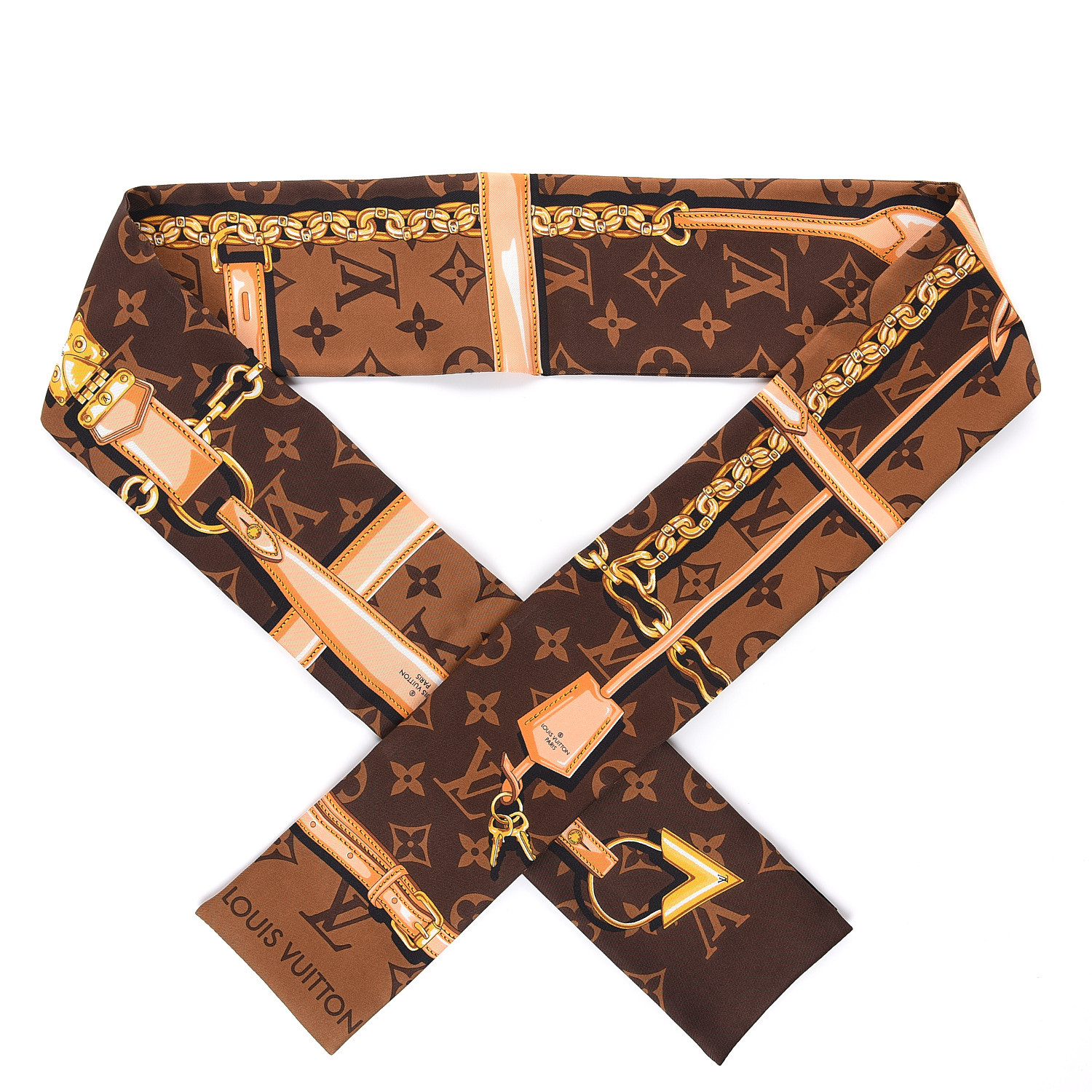 LOUIS VUITTON Silk Monogram Confidential Bandeau Brown 468983