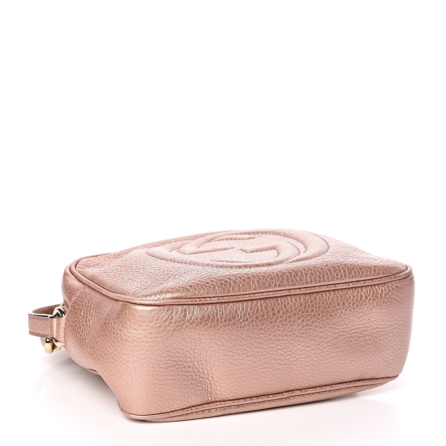 GUCCI Metallic Pebbled Calfskin Small Soho Disco Bag Pink 473980