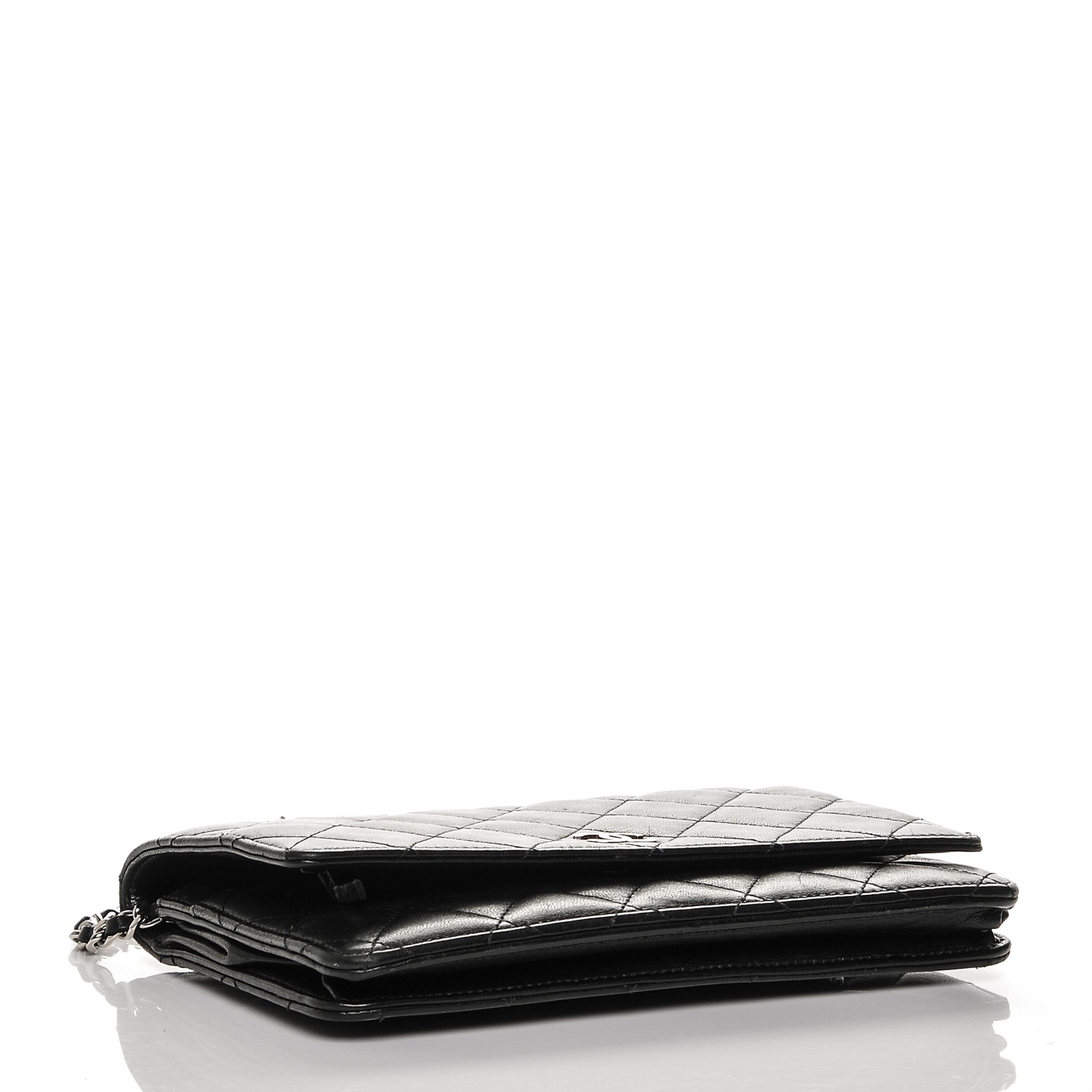 CHANEL Lambskin Quilted Wallet On Chain WOC Black 188510