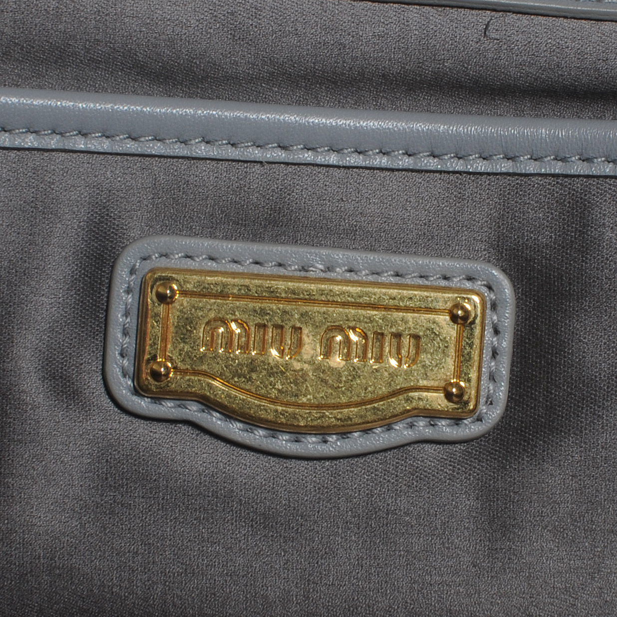 MIU MIU Soft Calf Studded Pochette Bag Nube 43200