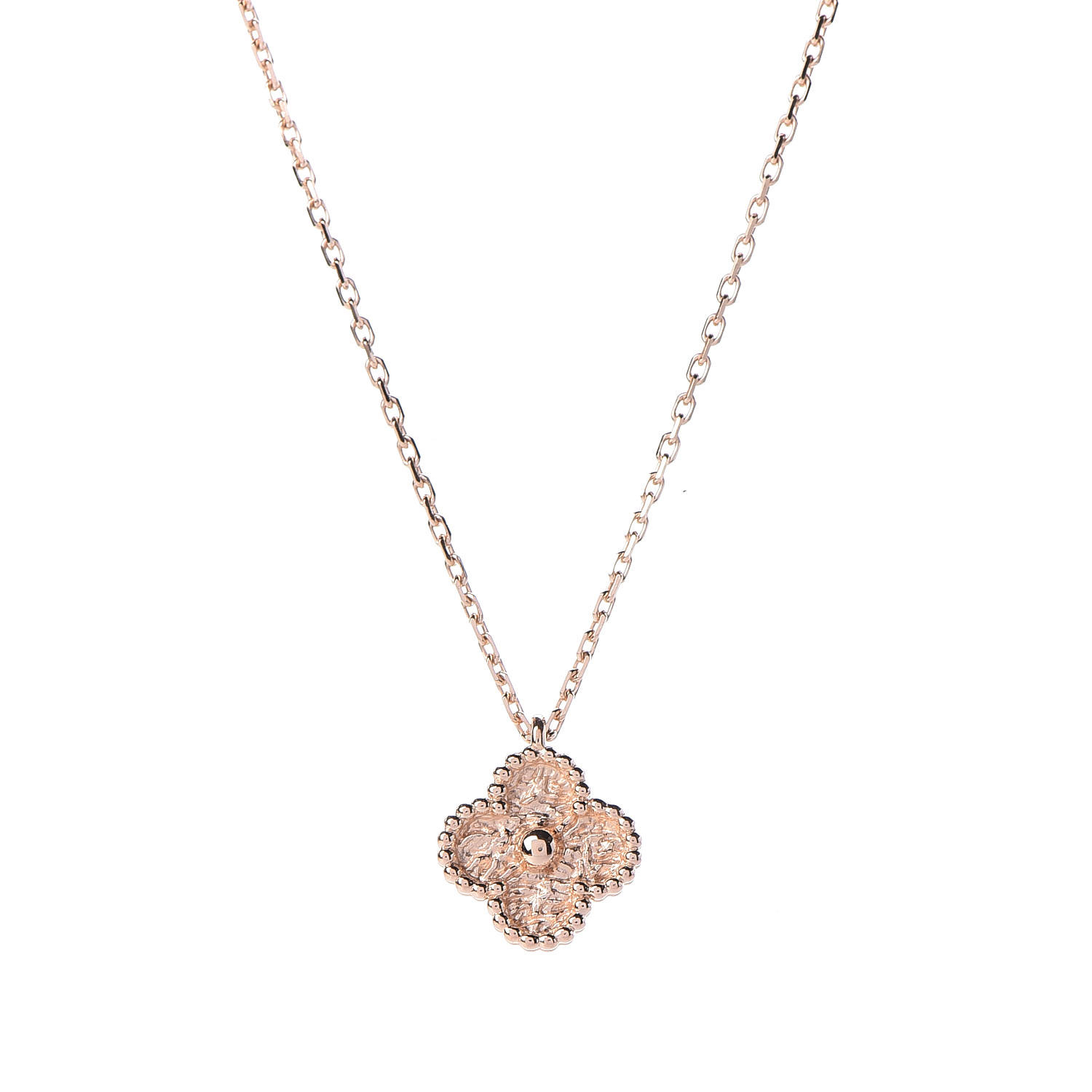 VAN CLEEF & ARPELS 18K Rose Gold Sweet Alhambra Pendant Necklace 444897