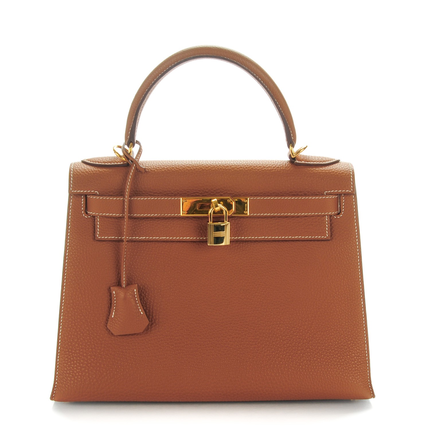 HERMES Togo Kelly Sellier 28 Gold 