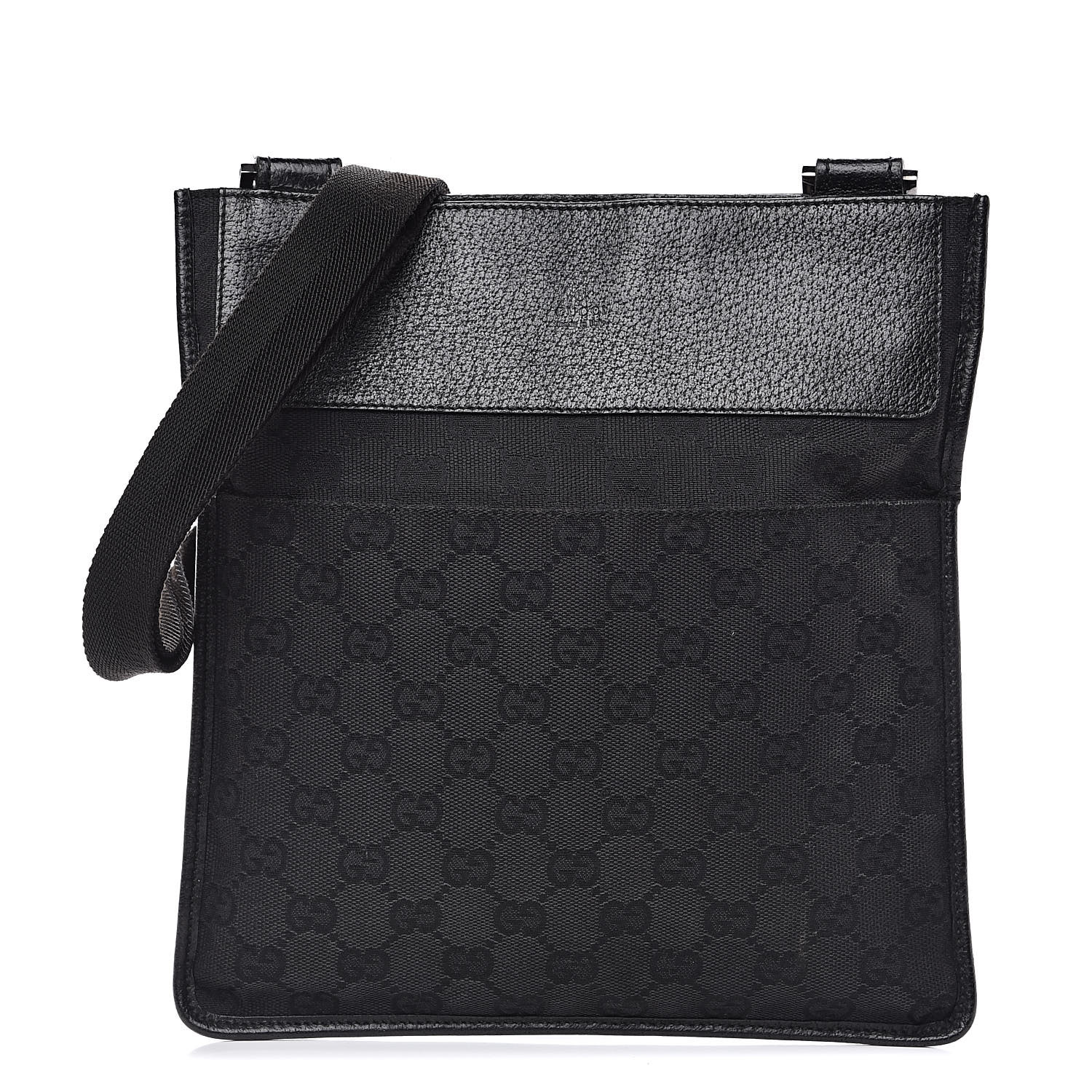 GUCCI GG Monogram Messenger Crossbody Bag Black 514565