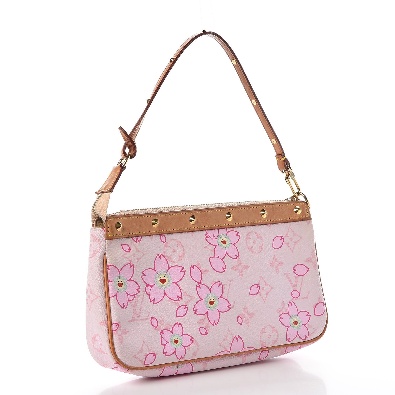 LOUIS VUITTON Monogram Cherry Blossom Pochette Accessories Pink 294180