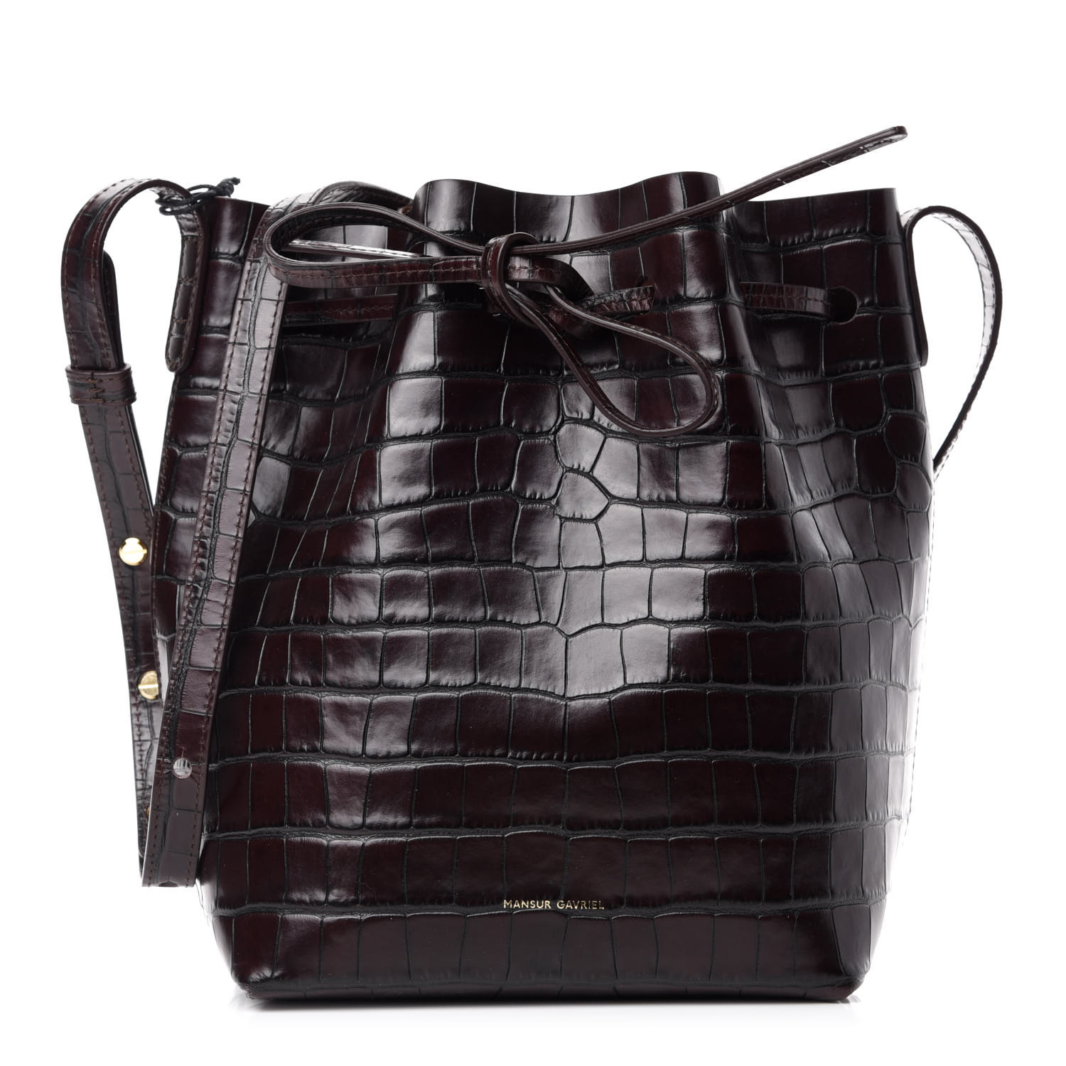 mansur gavriel croc embossed bag
