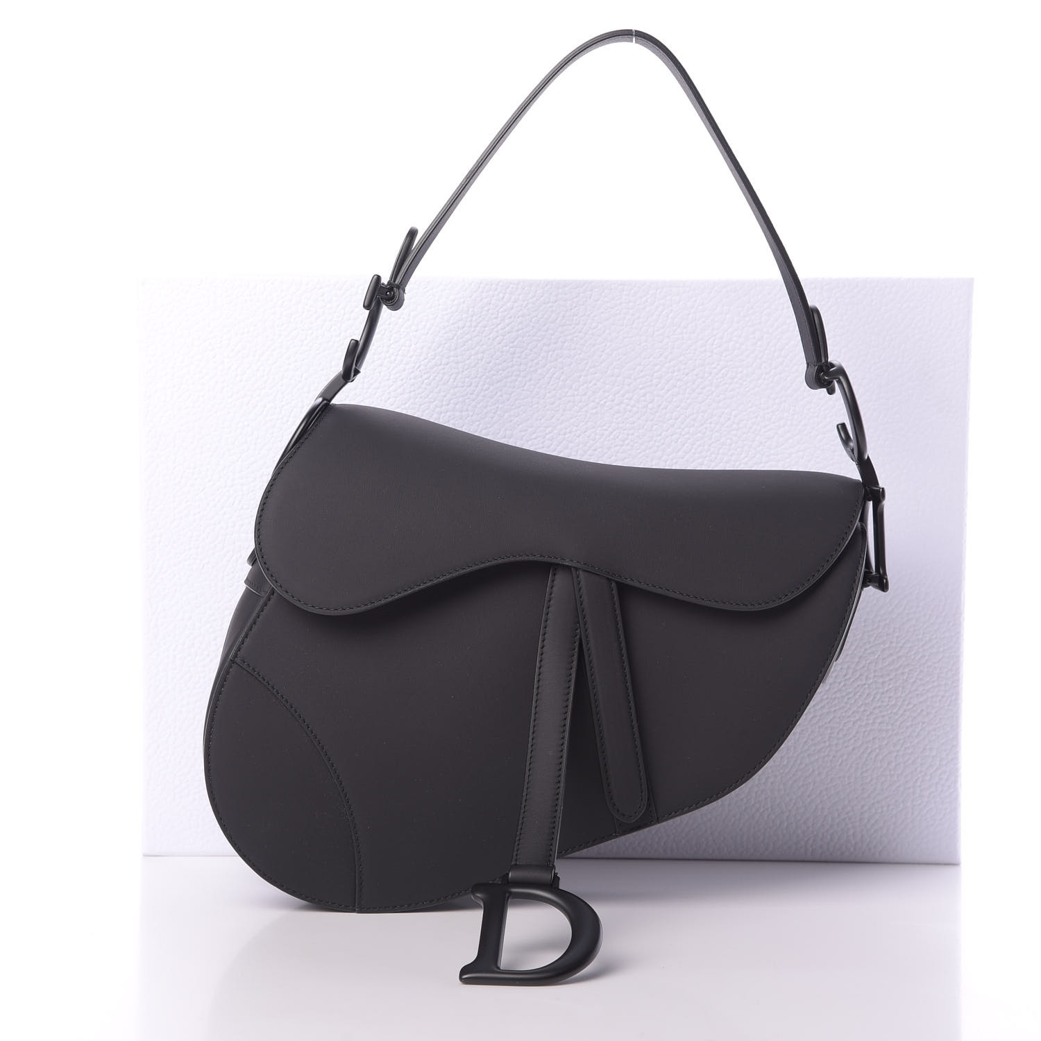 CHRISTIAN DIOR Ultra Matte Calfskin Saddle Bag Black 696411 FASHIONPHILE