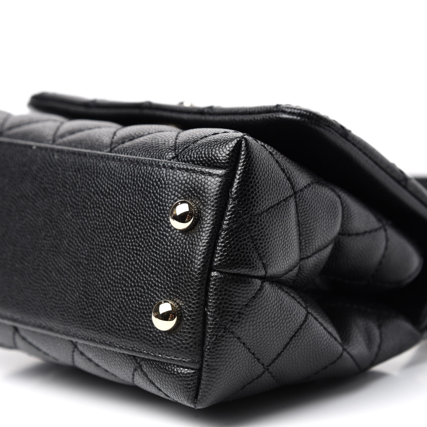 caviar quilted extra mini coco handle flap black