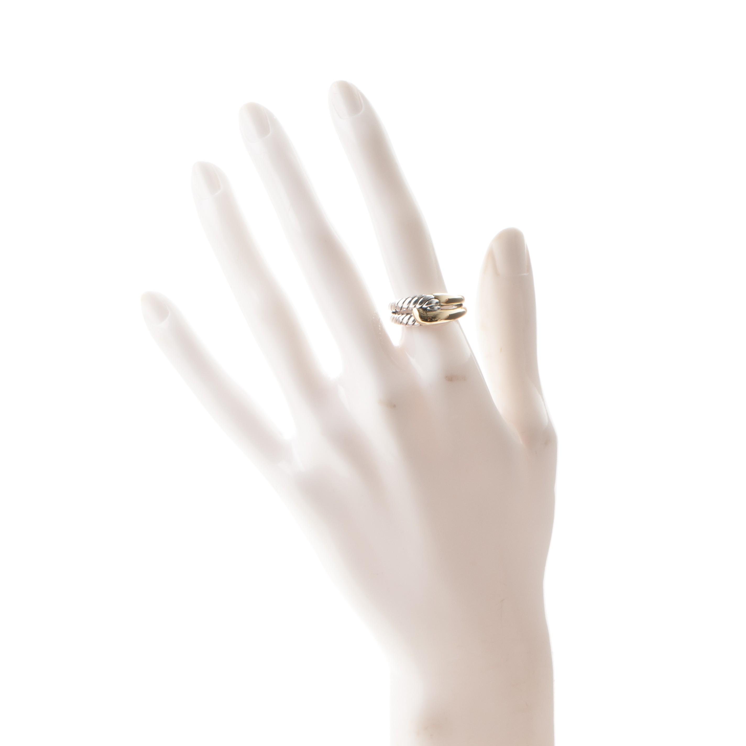 cable loop ring with 18k gold