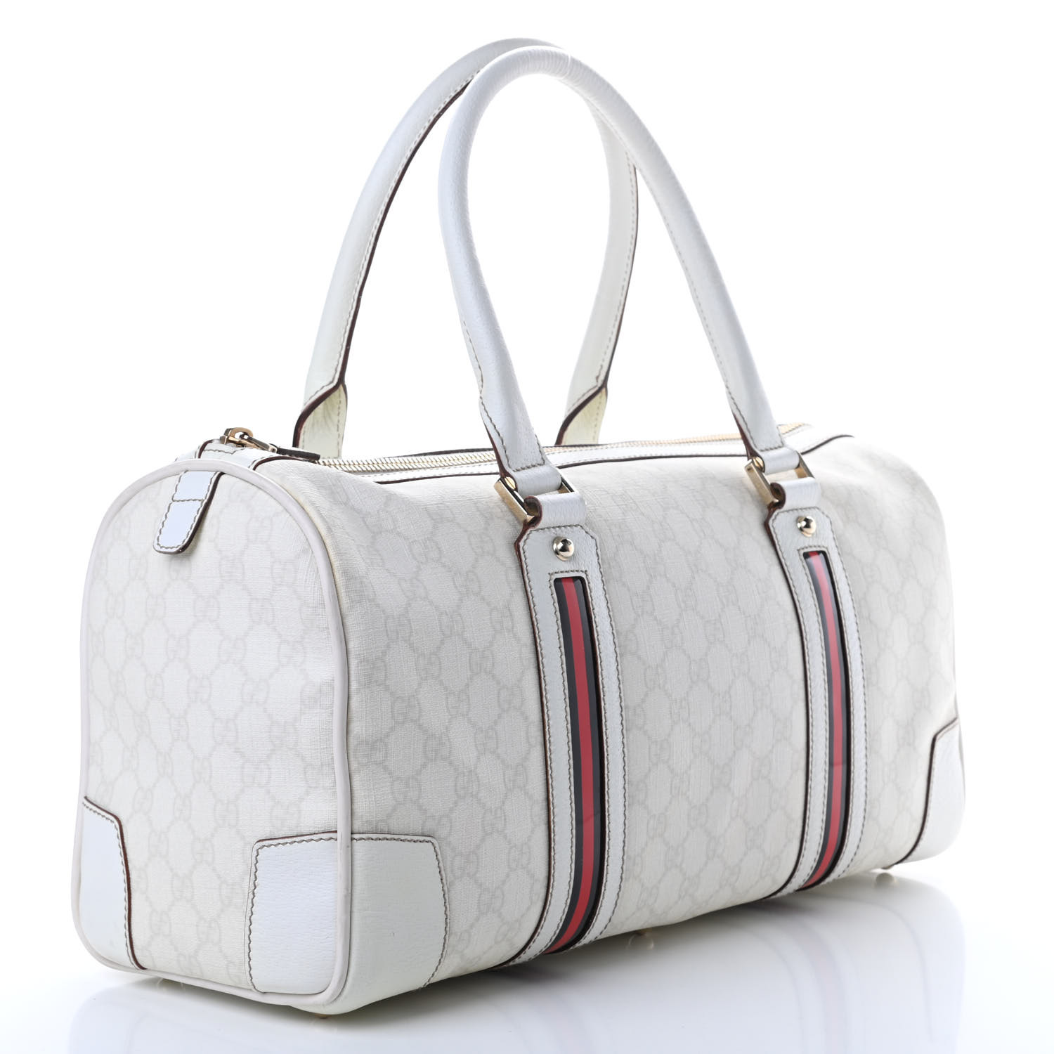 GUCCI GG Plus Monogram Large Web Carry On Duffle Bag White 723551 ...