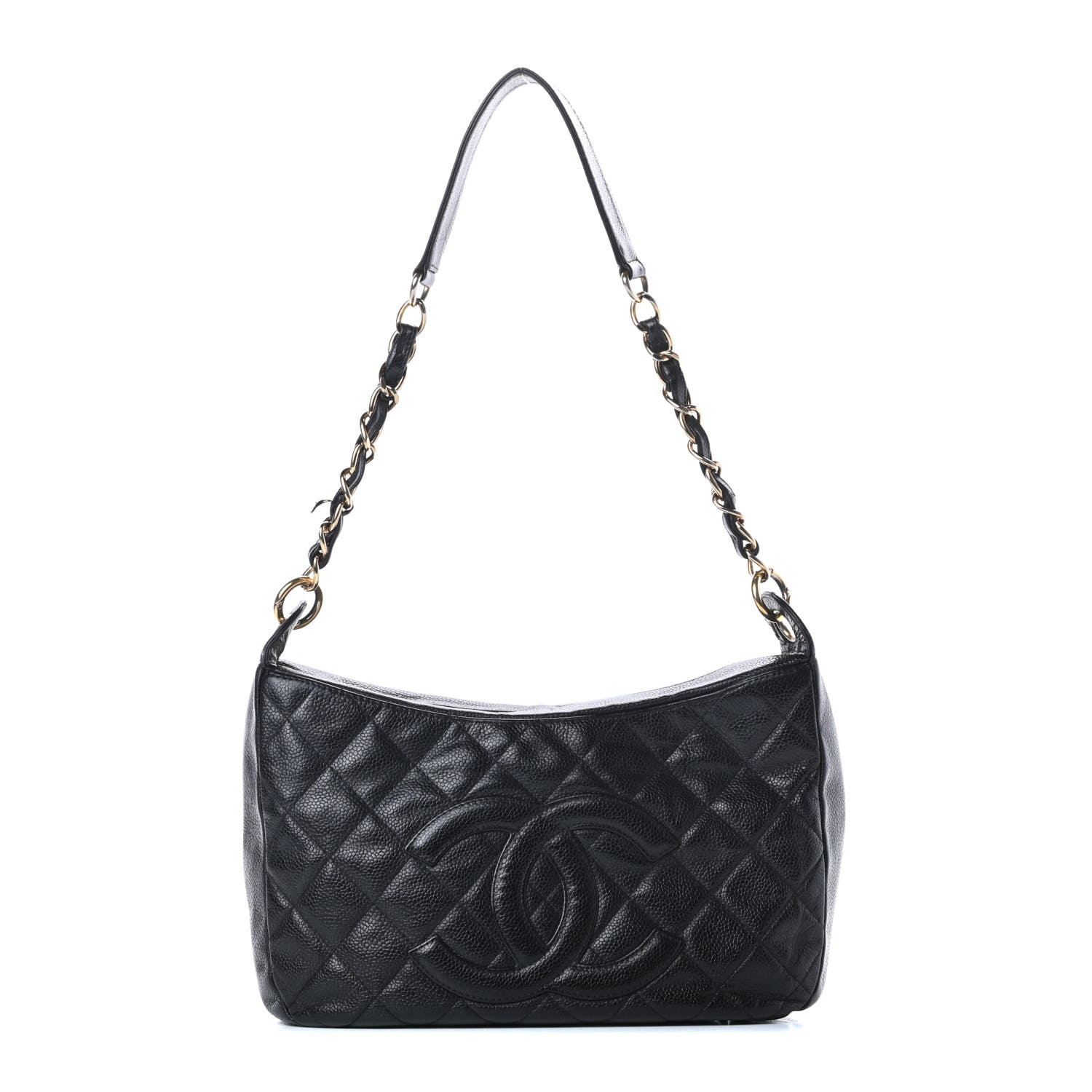 CHANEL Caviar Quilted Timeless CC Shoulder Bag Black 725219 | FASHIONPHILE