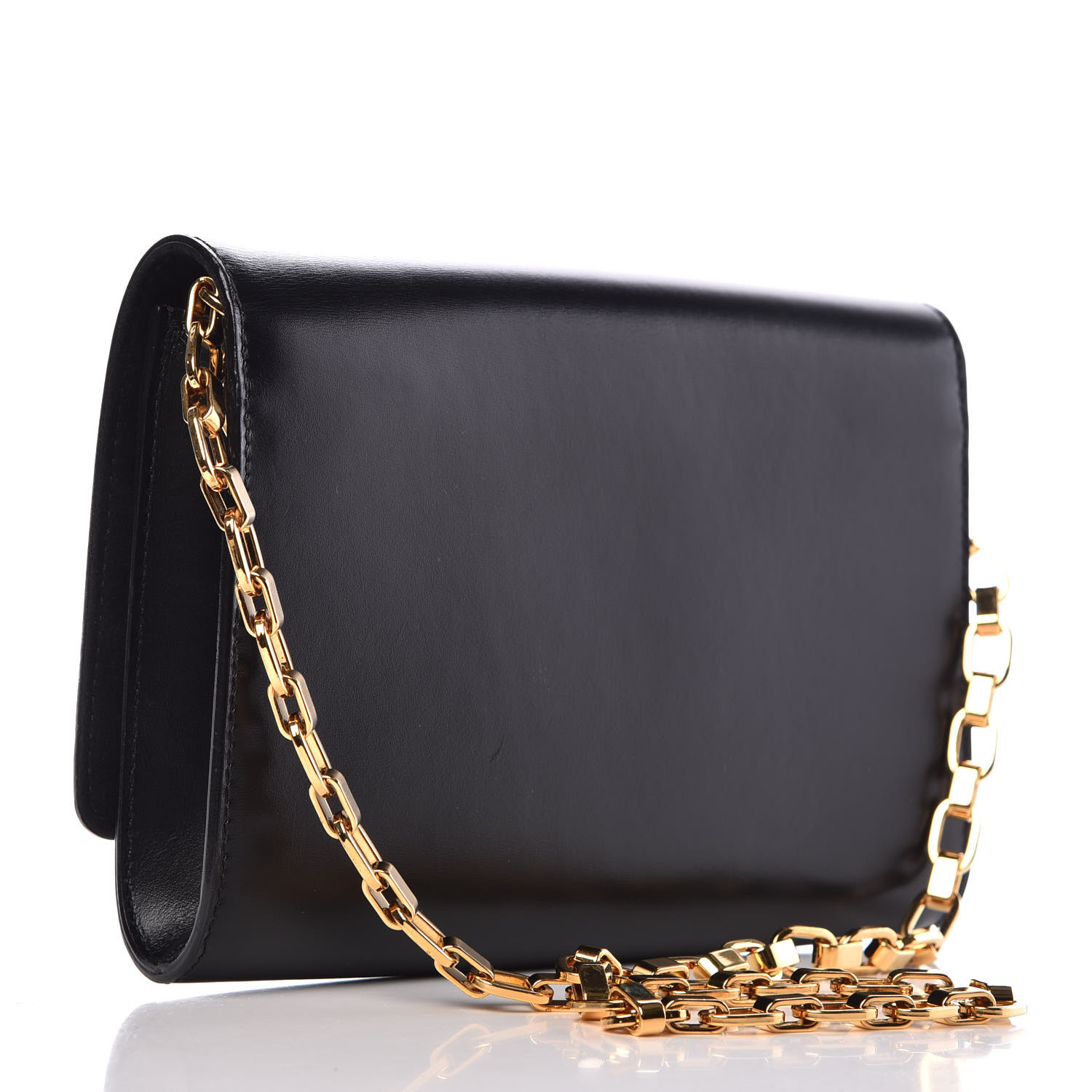 LOUIS VUITTON Calfskin Chain Louise GM Black 360822