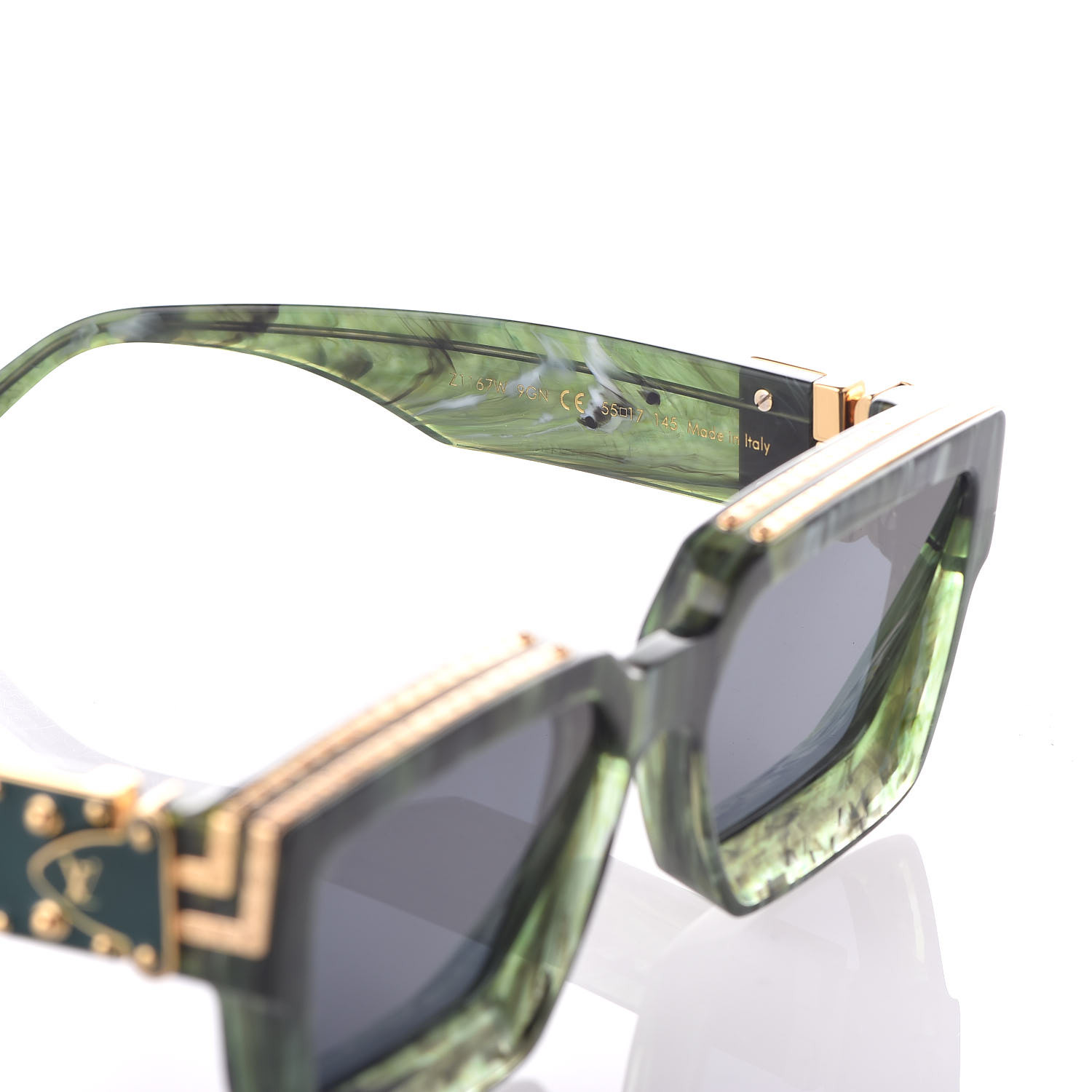 LOUIS VUITTON Acetate 1.1 Millionaires Z1167W Sunglasses Green Marble 356565