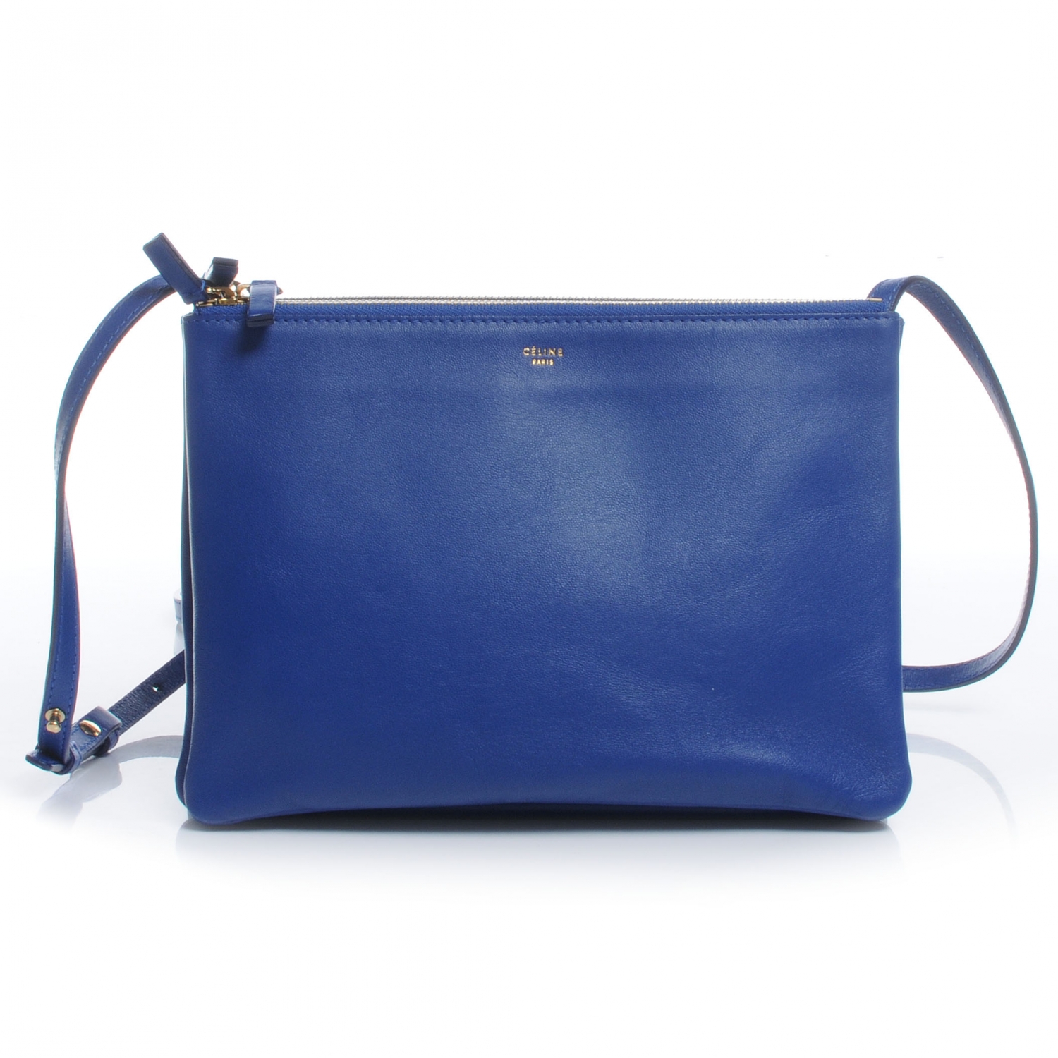 CELINE Leather Trio Bag Royal Blue 48428