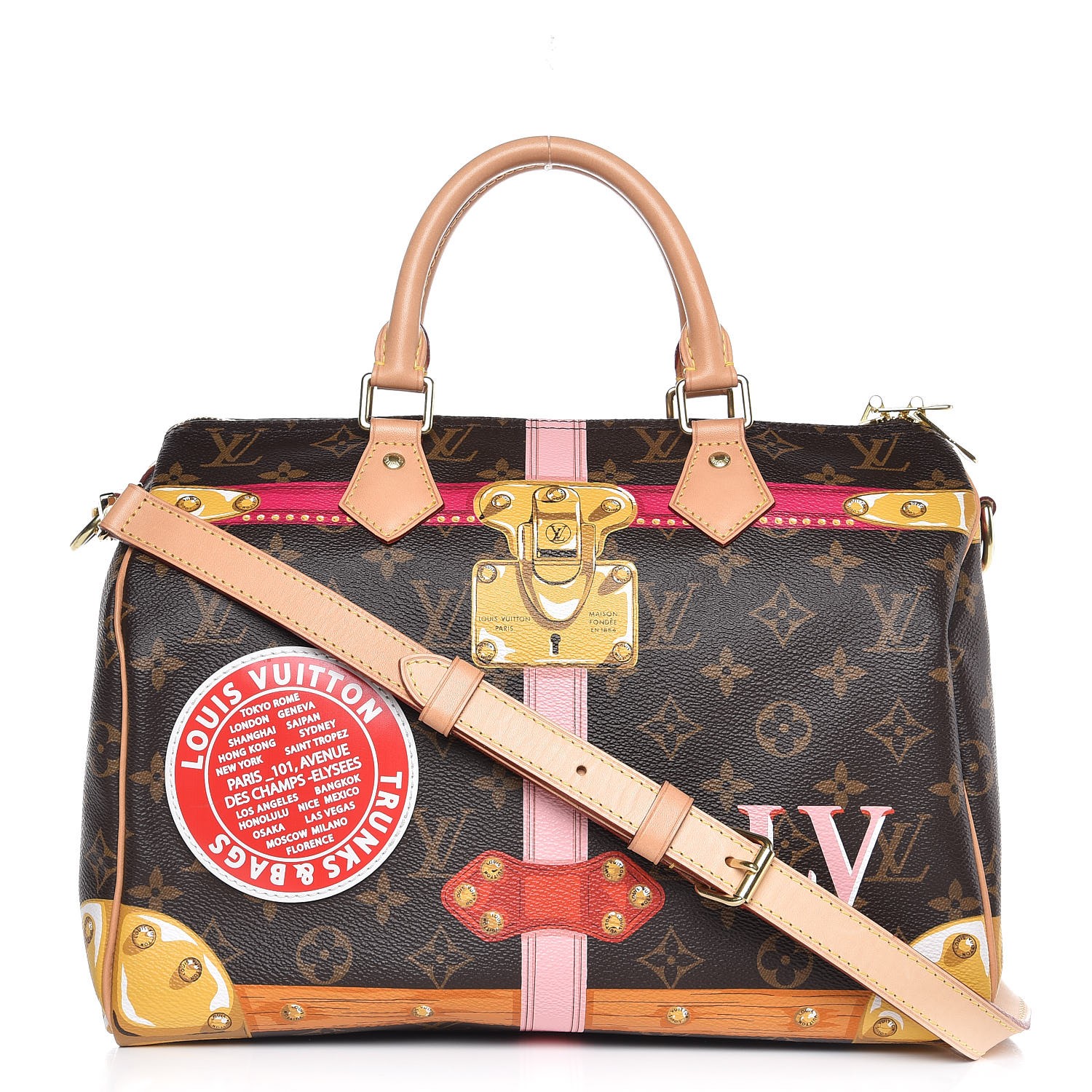 LOUIS VUITTON Monogram Summer Trunks Speedy Bandouliere 30 282752