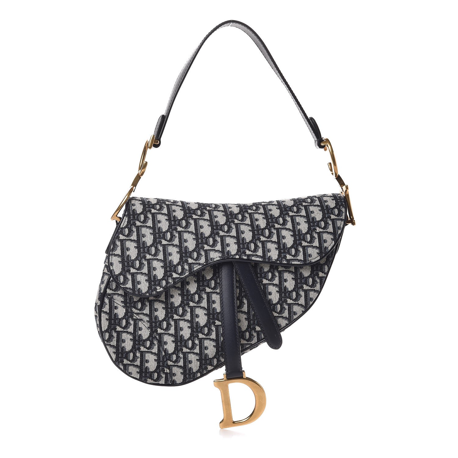 christian dior oblique saddle bag blue