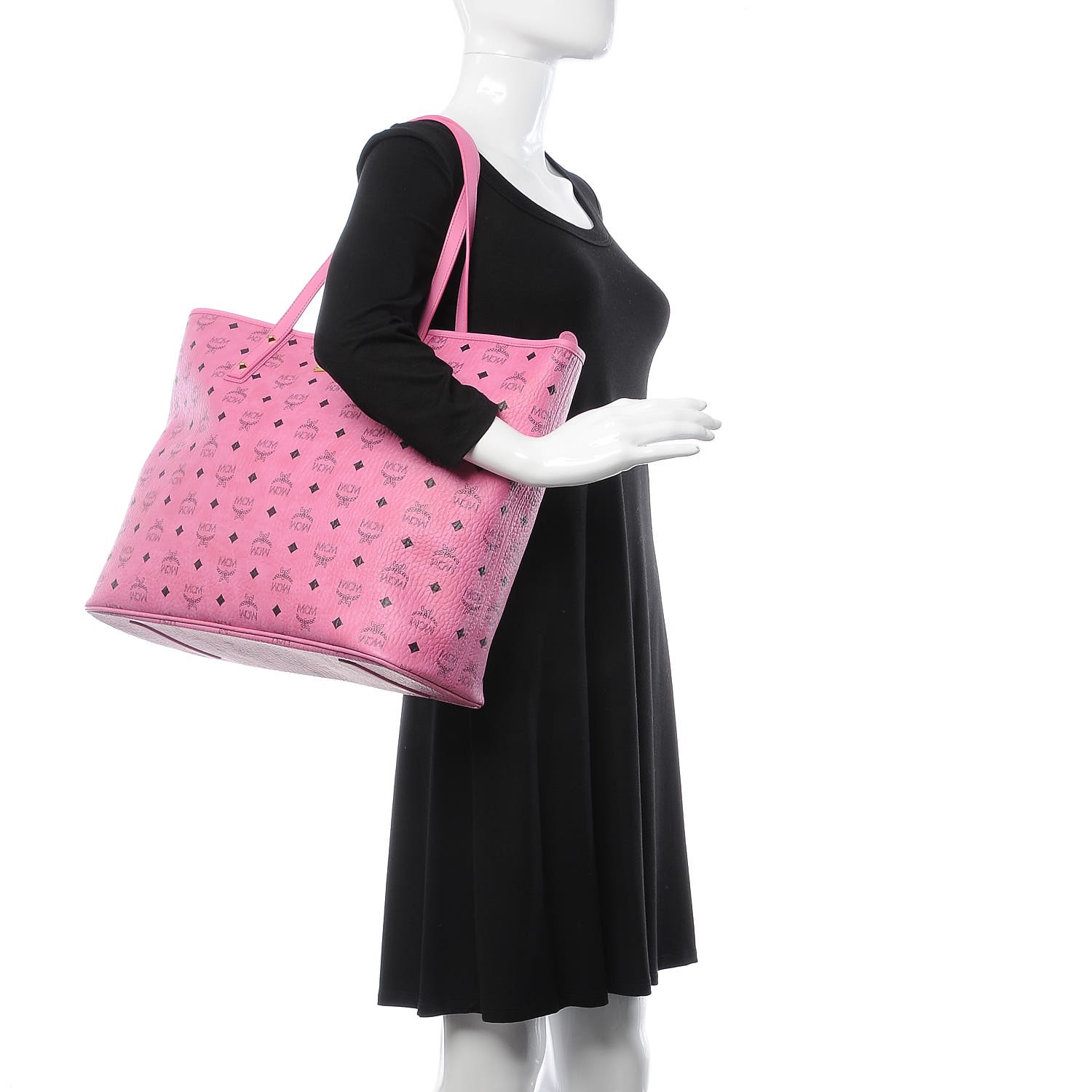 mcm large pink tote