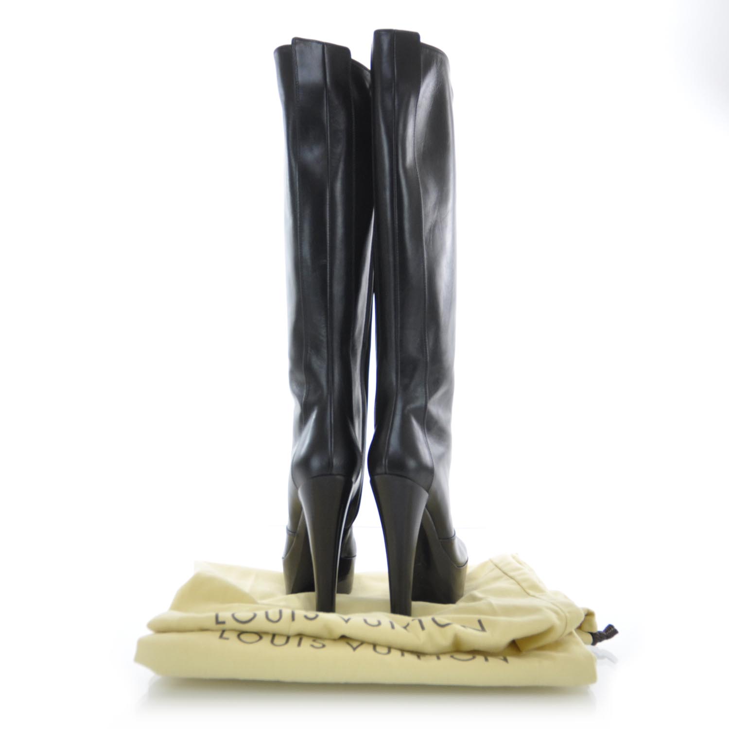 louis vuitton black boot heels