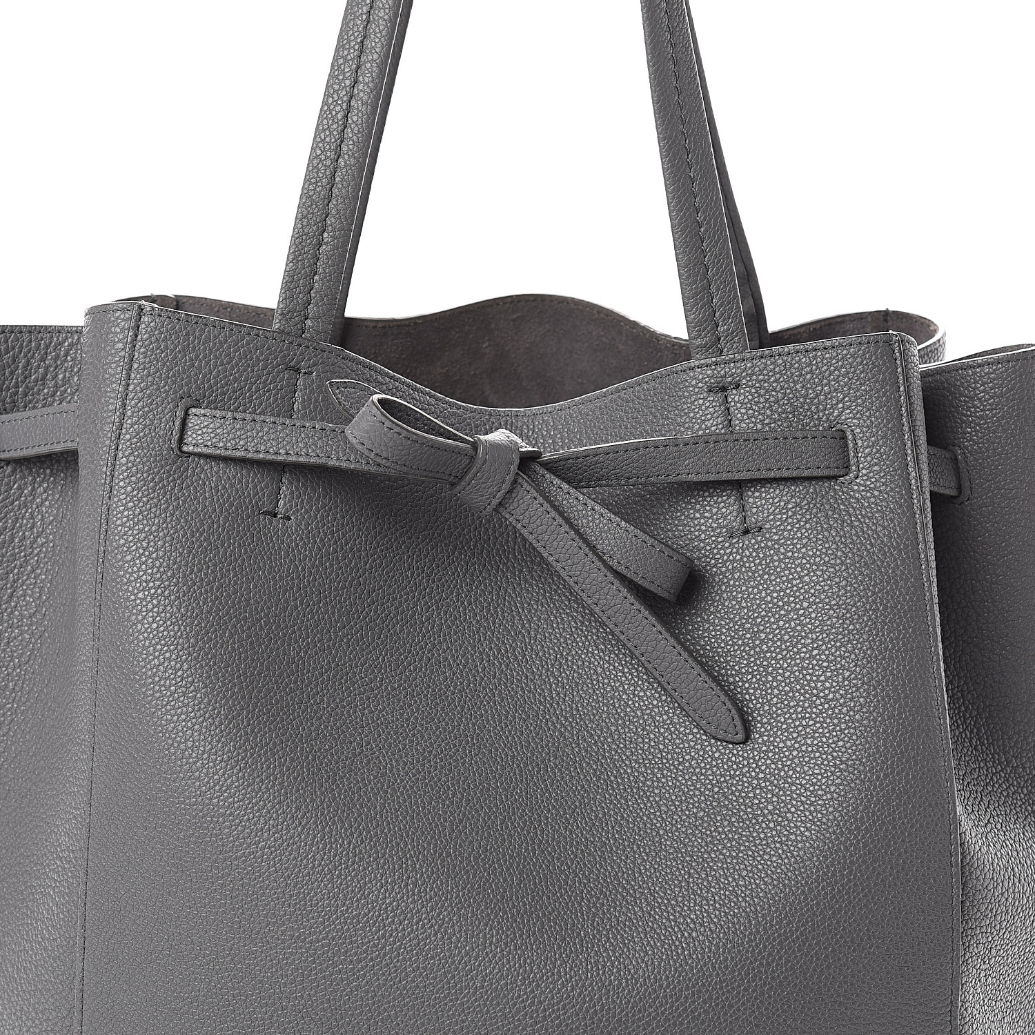 small folded cabas in grained calfskin