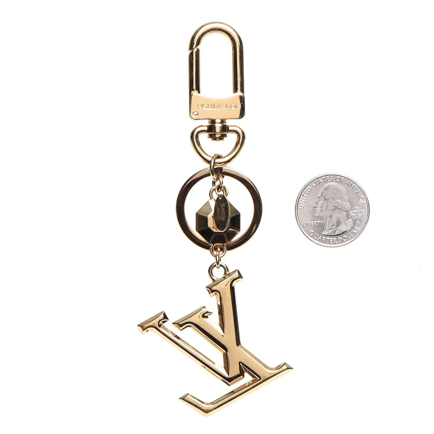 LOUIS VUITTON LV Facettes Bag Charm Key Holder Gold 225074