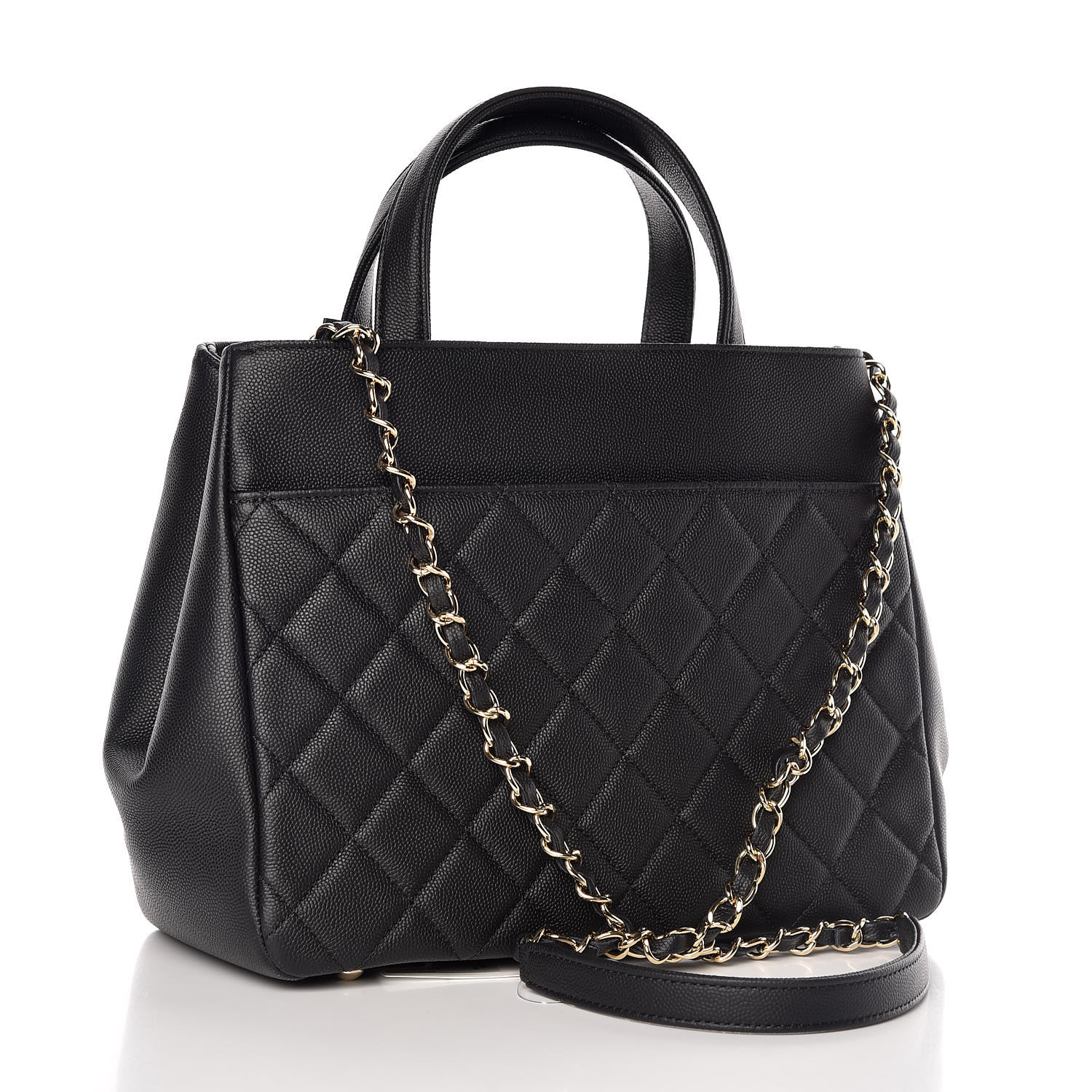 CHANEL Caviar Quilted Small Business Affinity Shopping Bag Black 362216