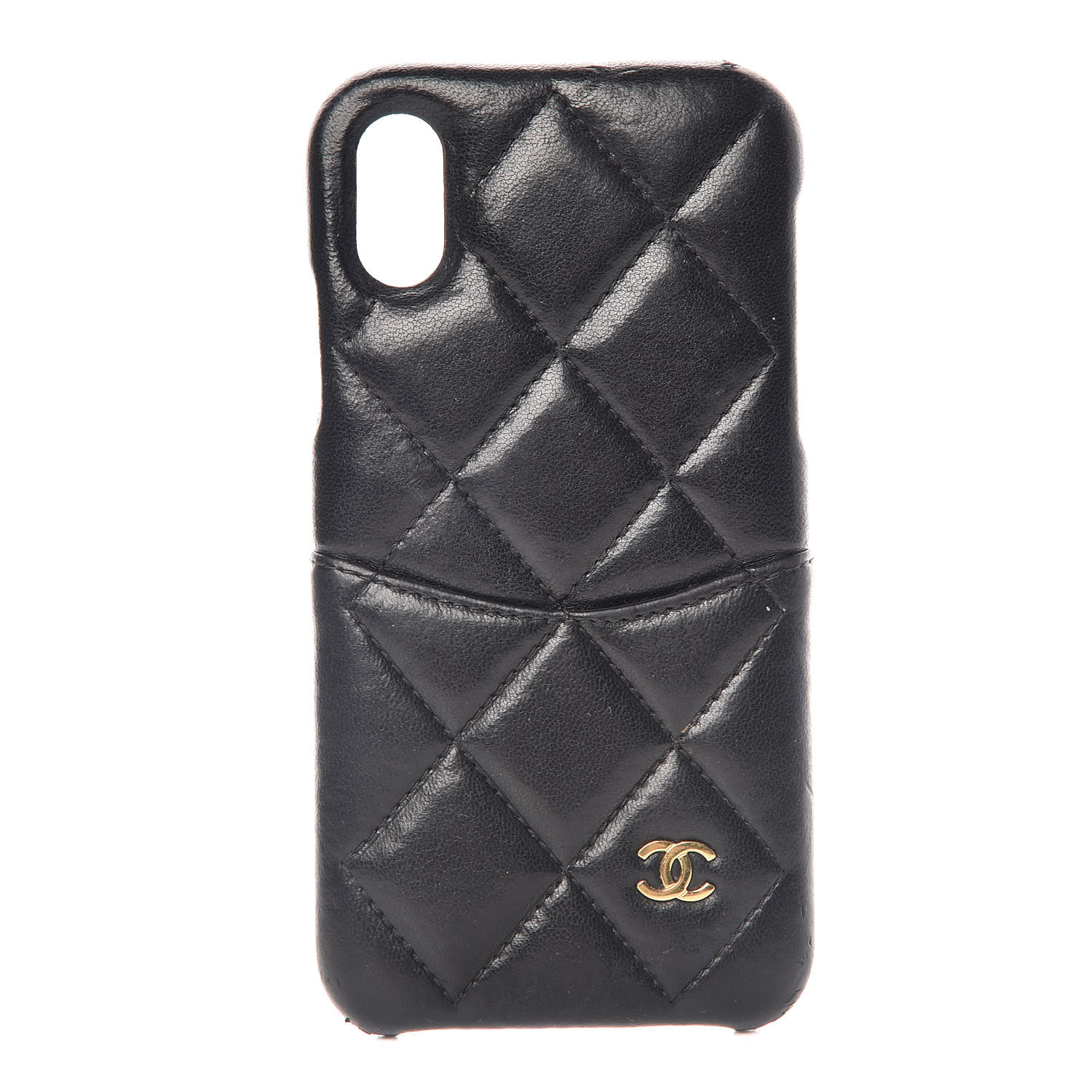 Chanel Lambskin Quilted Iphone X Case Black Fashionphile