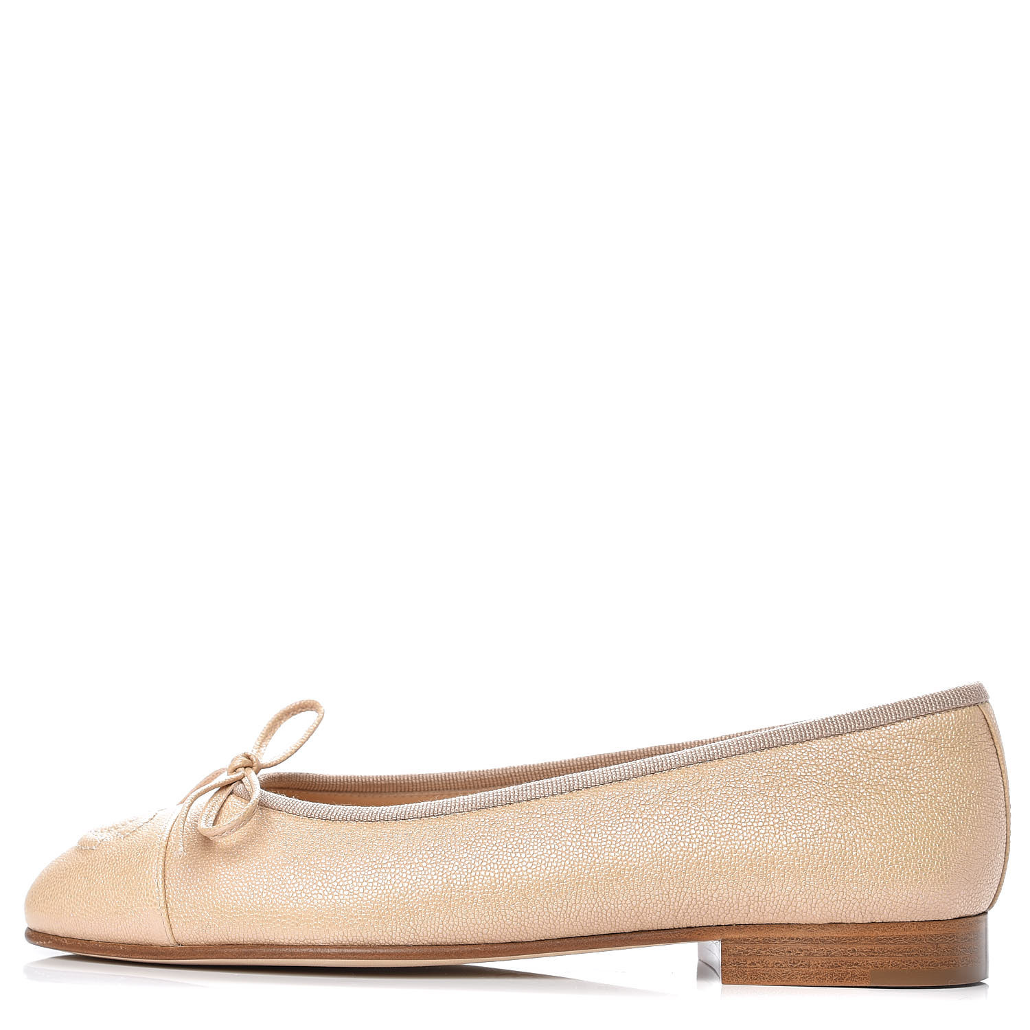 chanel flats beige