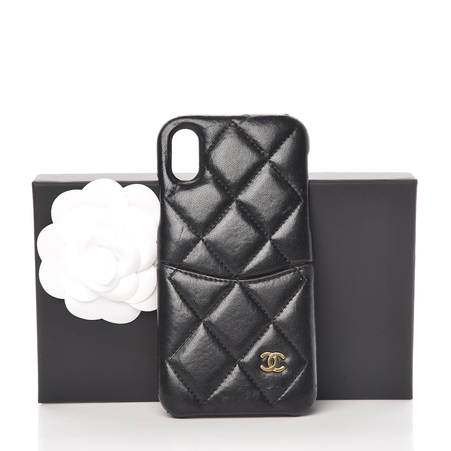 rust liefde staal CHANEL Lambskin Quilted iPhone X Case Black 373444 | FASHIONPHILE