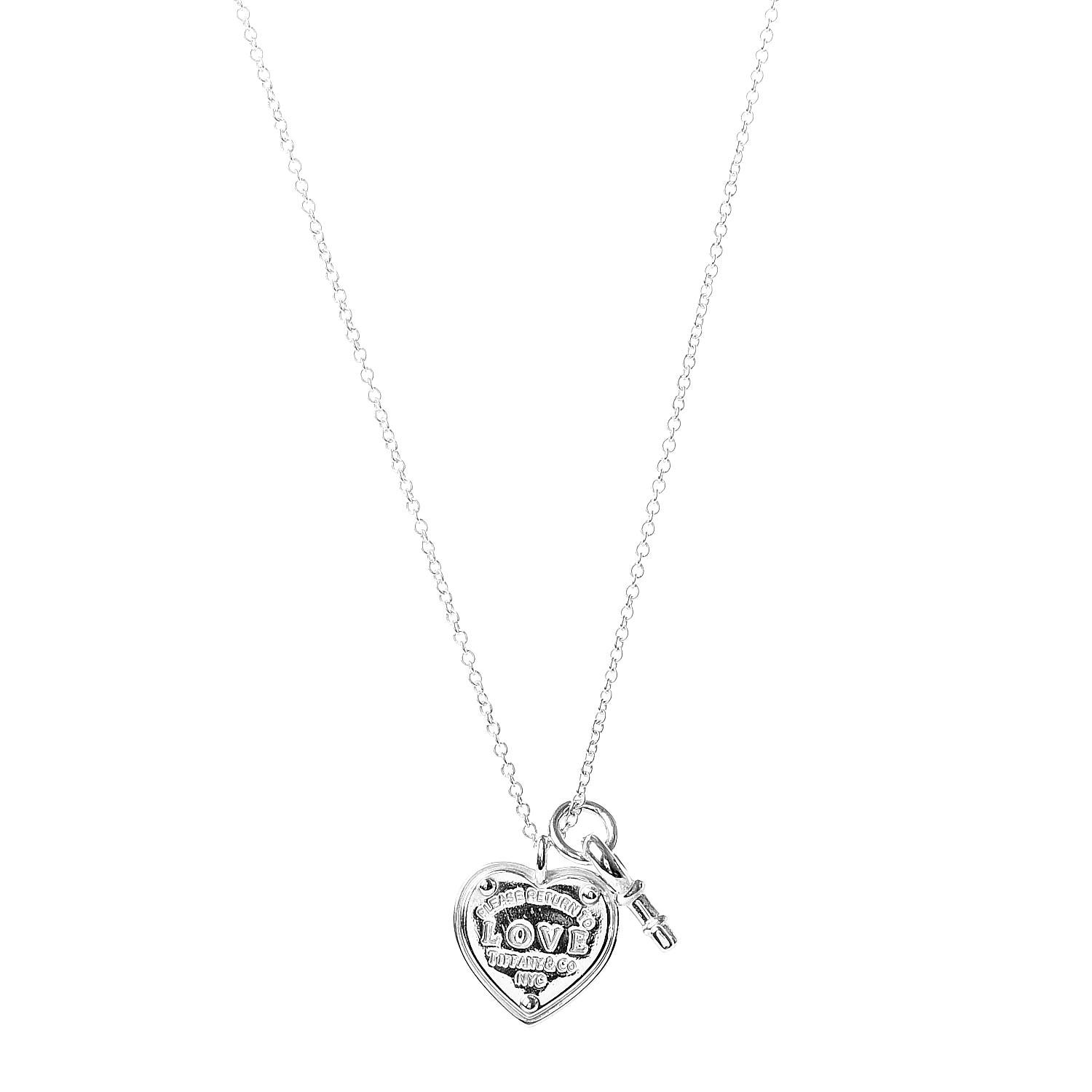 love heart tag key pendant