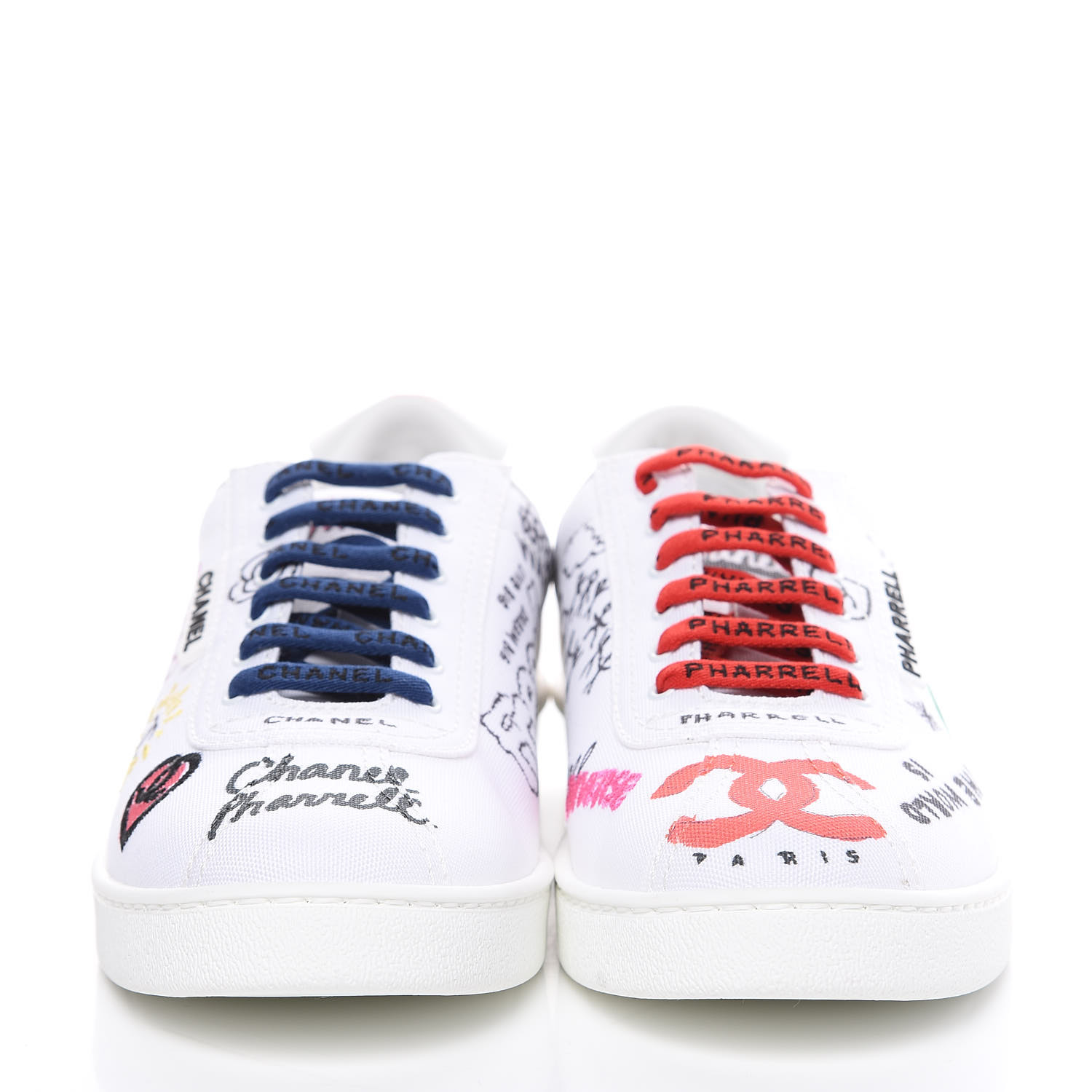 CHANEL x Pharrell Williams Canvas Womens Sneakers 41 White 415715