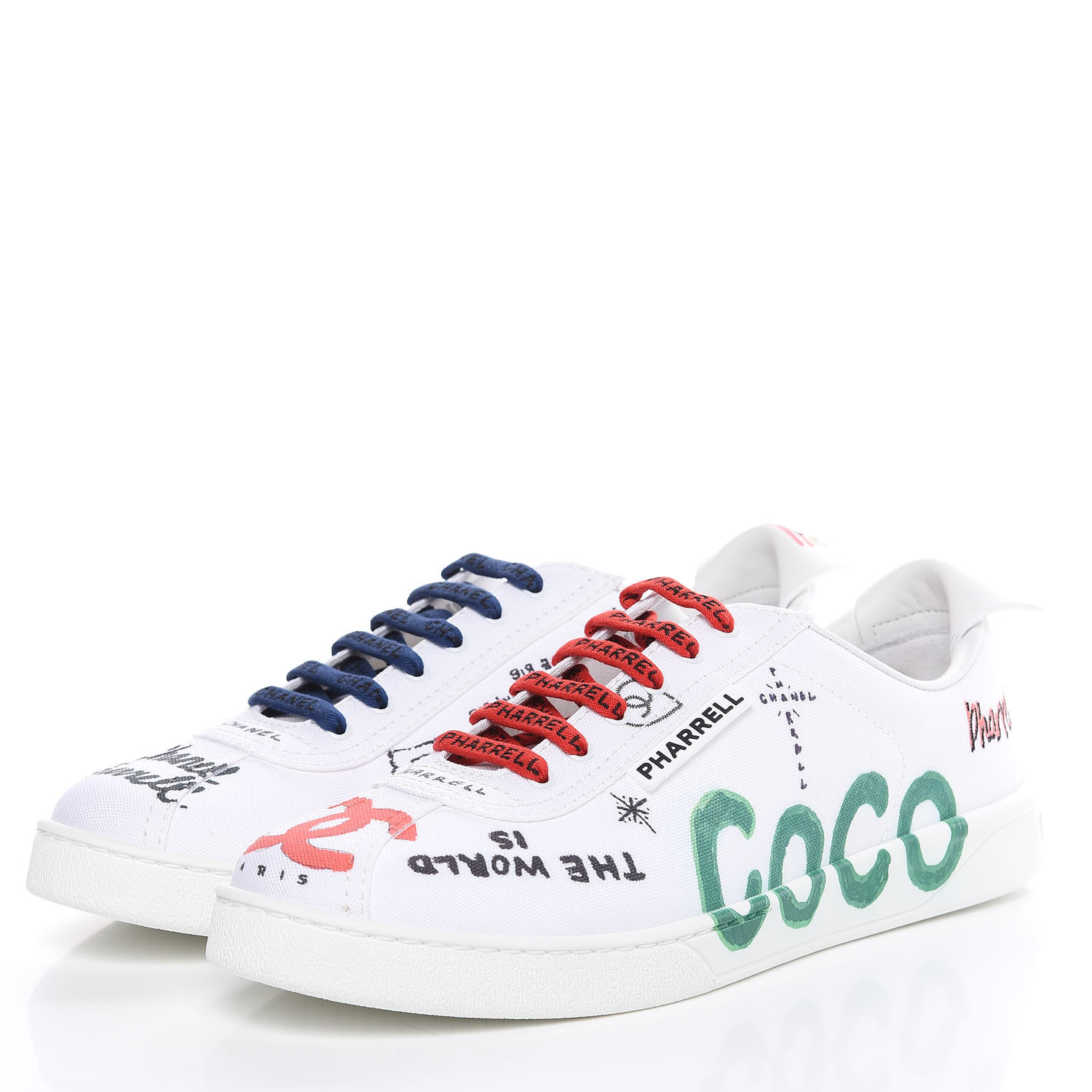 CHANEL x Pharrell Williams Canvas Womens Sneakers 41 White 415715