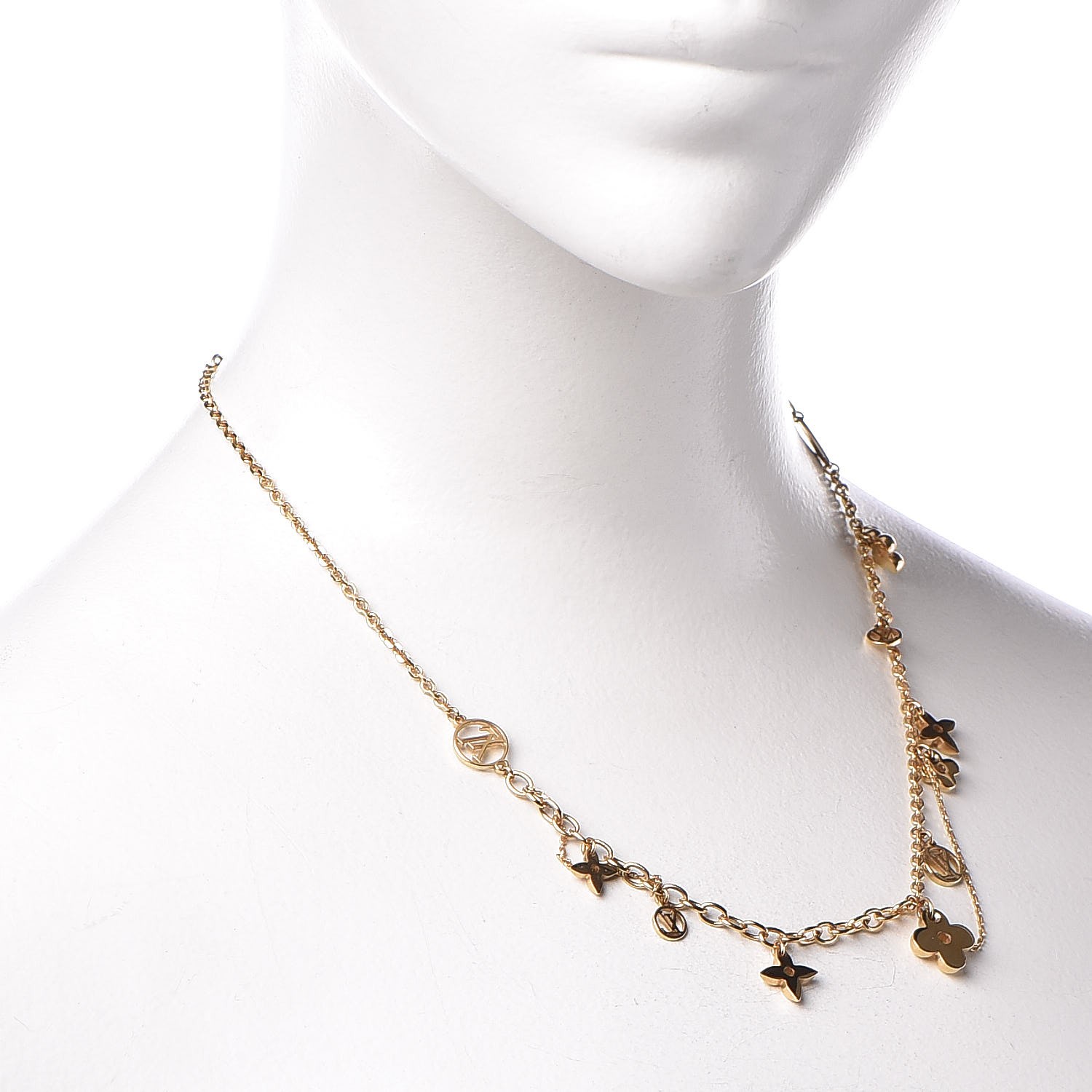 Shop Louis Vuitton Blooming Strass Necklace (BLOOMING STRASS NECKLACE,  M68374) by Mikrie