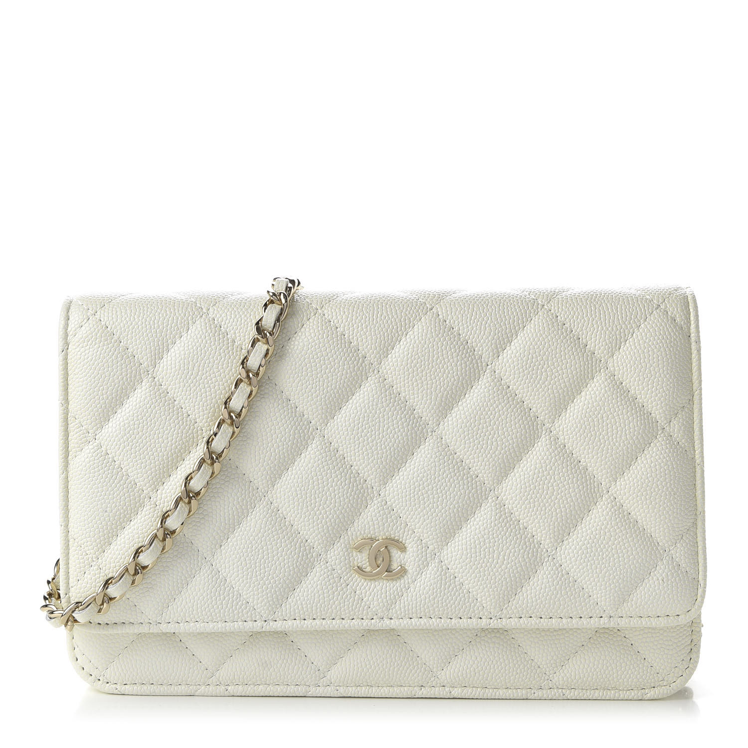 chanel wallet on chain white